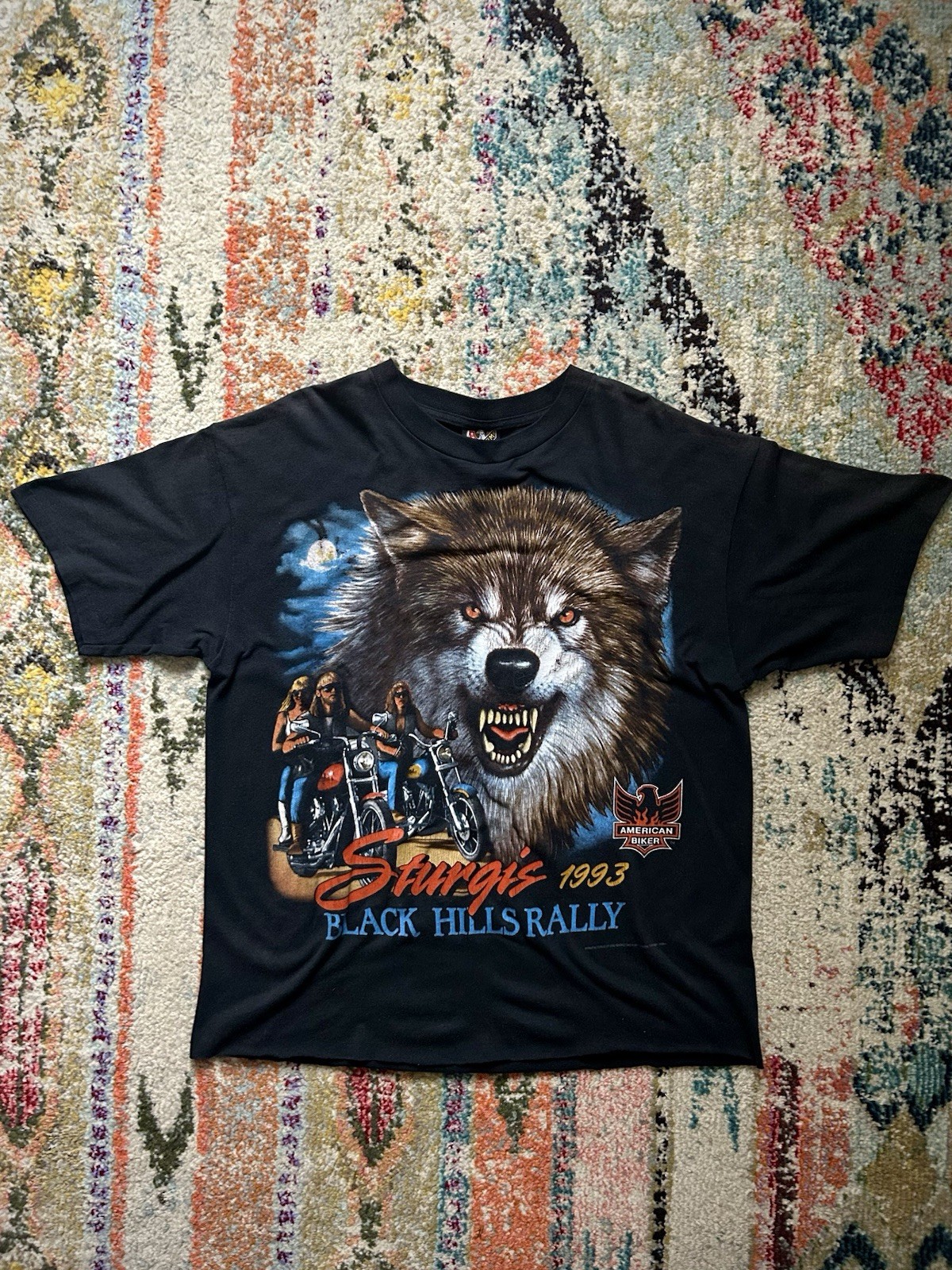 Vintage 1993 Sturgis Black Hills Rally Wolf T-Shirt