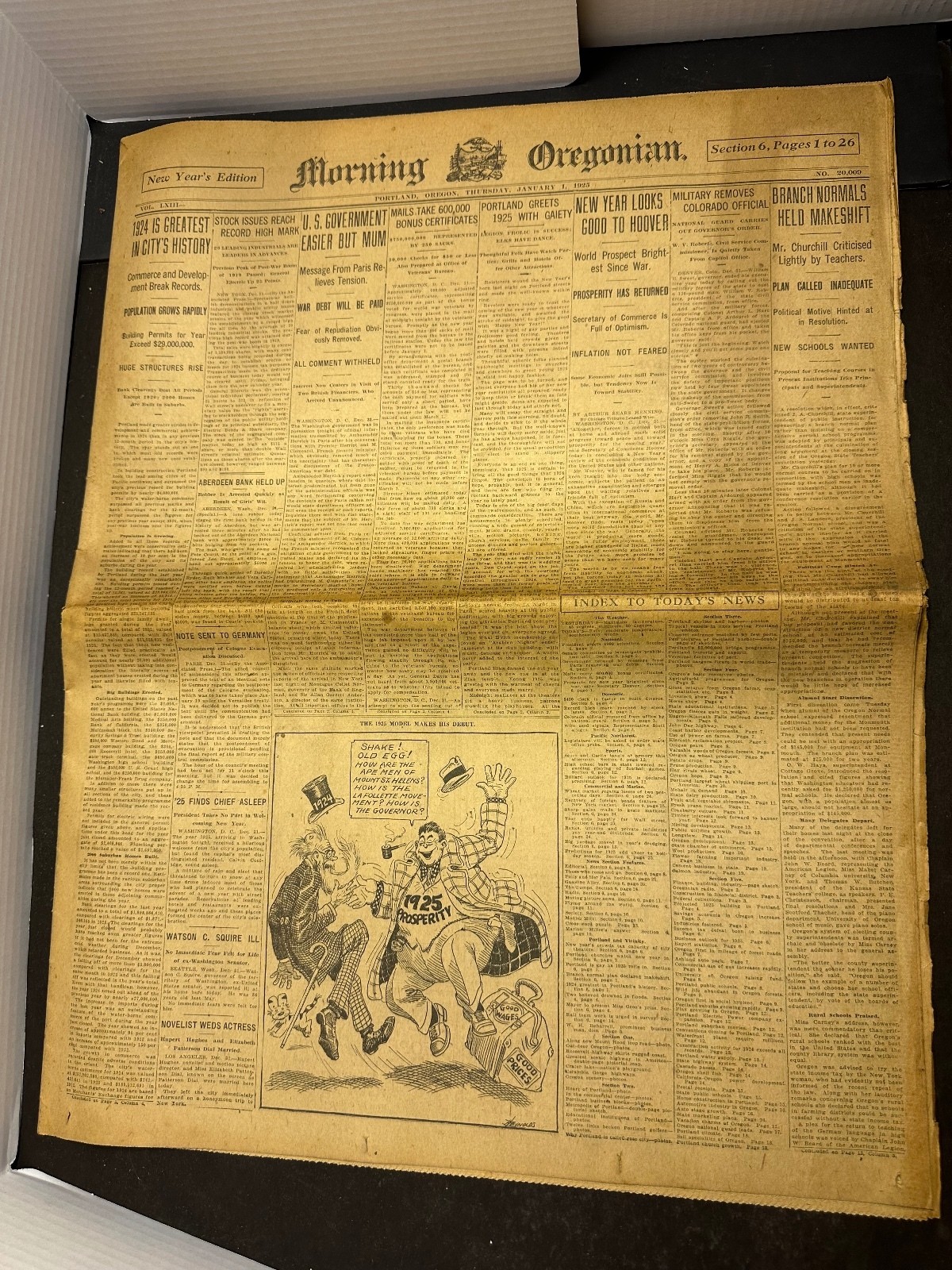 1925 Morning Oregonian New Year\'s Edition Section 6 Portland Oregon Newspaper