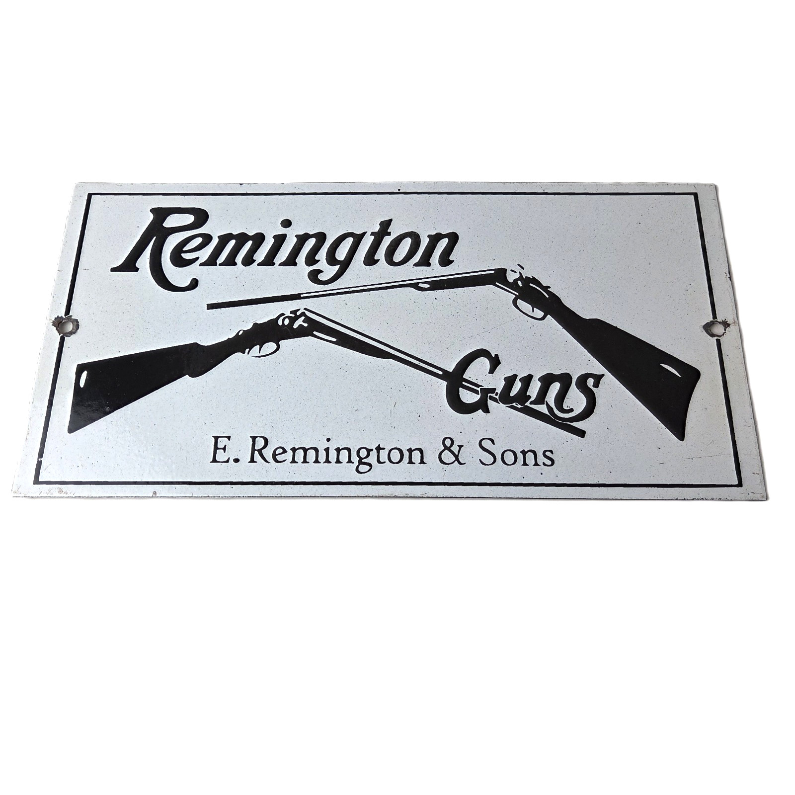 Vintage Remington Gun Dealer Porcelain Sign - Rifle Remington Sons Gas Pump Sign