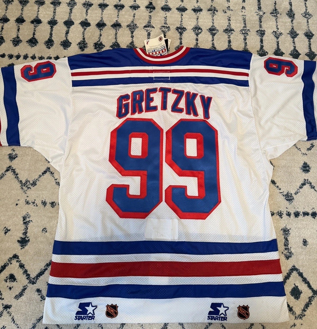 Vintage 90s Starter Authentic Wayne Gretzky #99 New York Rangers Jersey Size 52