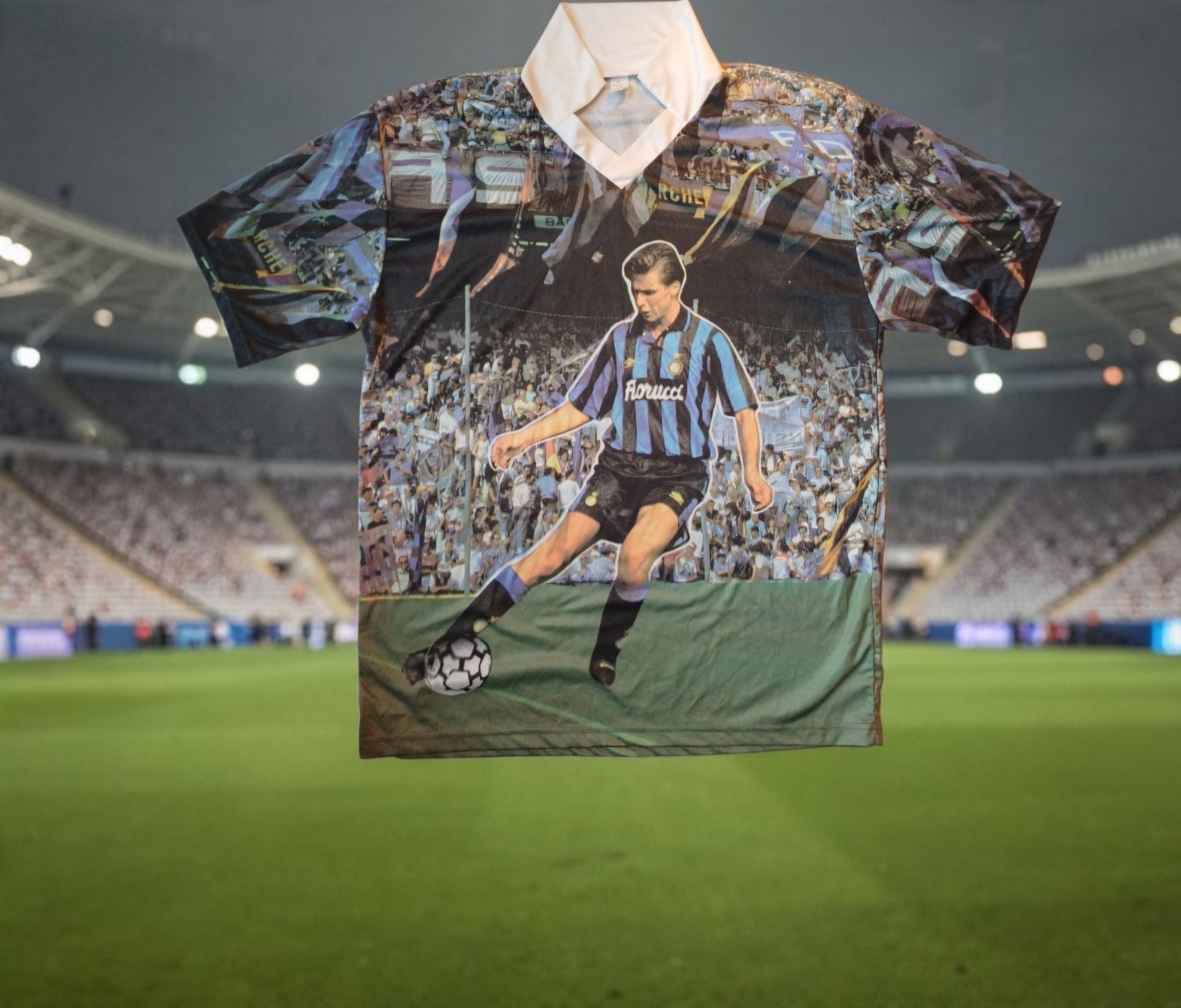 Vintage 90s Inter Milan Nicola Berti Bootleg Photo Shirt 1993 Graphic Jersey XL