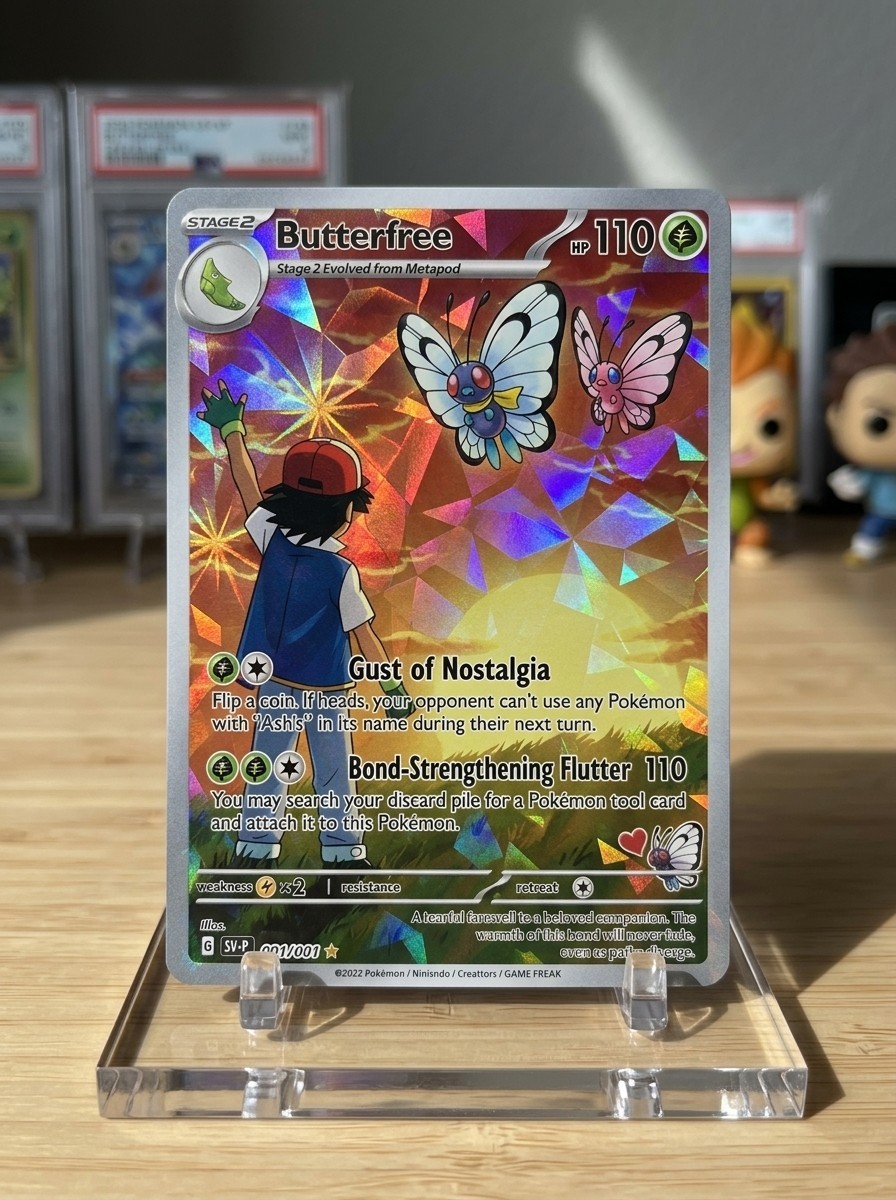 Pokemon Inspired Card Farewell Butterfree Holographic For Gift / Display