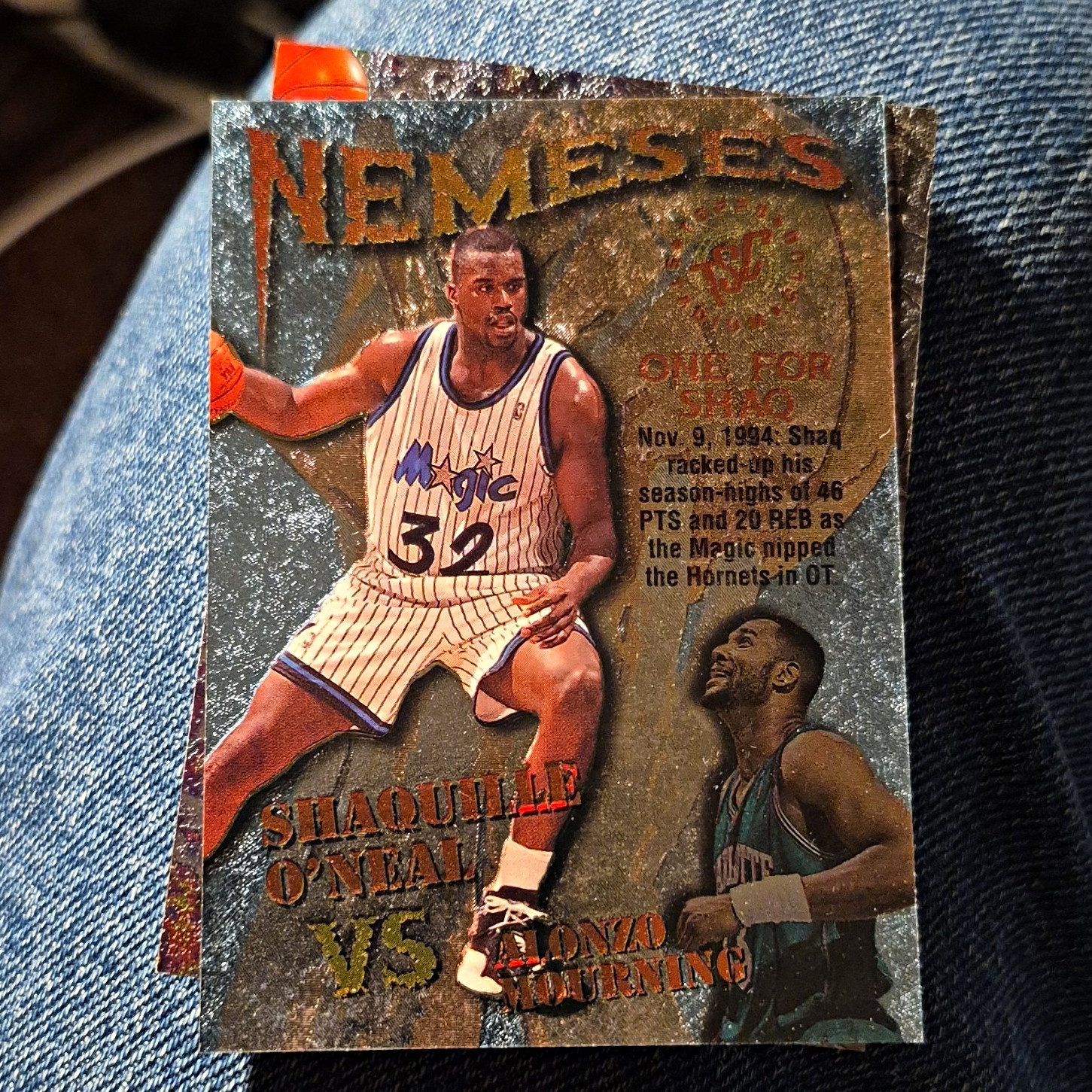 Fleer 1996-97 Fleer Metal Nemeses Insert #183 Shaquille O\'Neal/Mourning