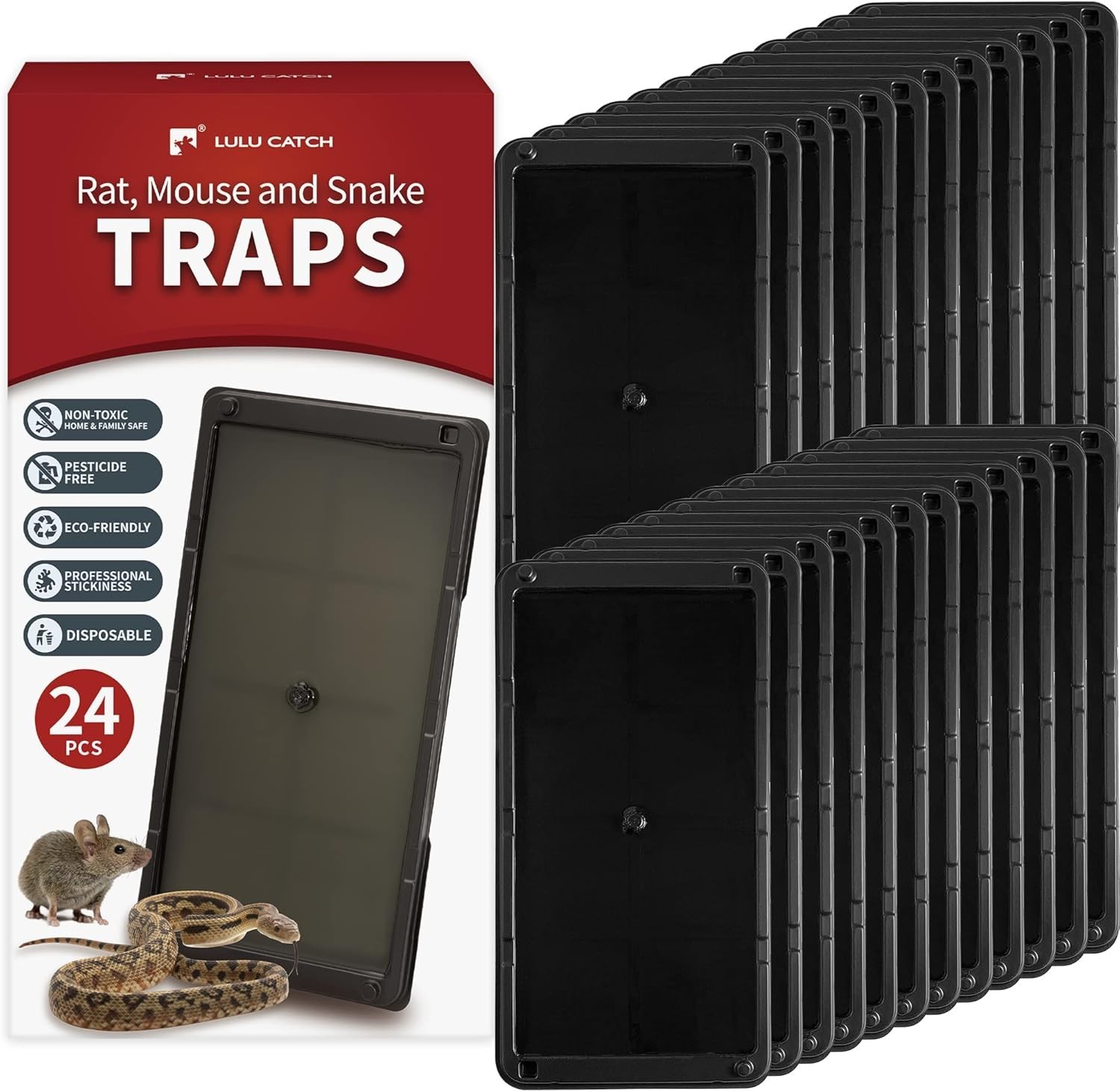 Super Glue Traps 24 Pack for Mice & Snakes, Larger, Heavier, Non-Toxic Glue. Super Glue Traps 24 Pack for Mice & Snakes, Larger, Heavier, Non-Toxic Glue.