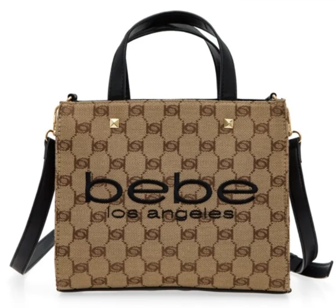 Bebe Talulla Mini Satchel Beige Handbag Purse – Chic Structured Crossbody 