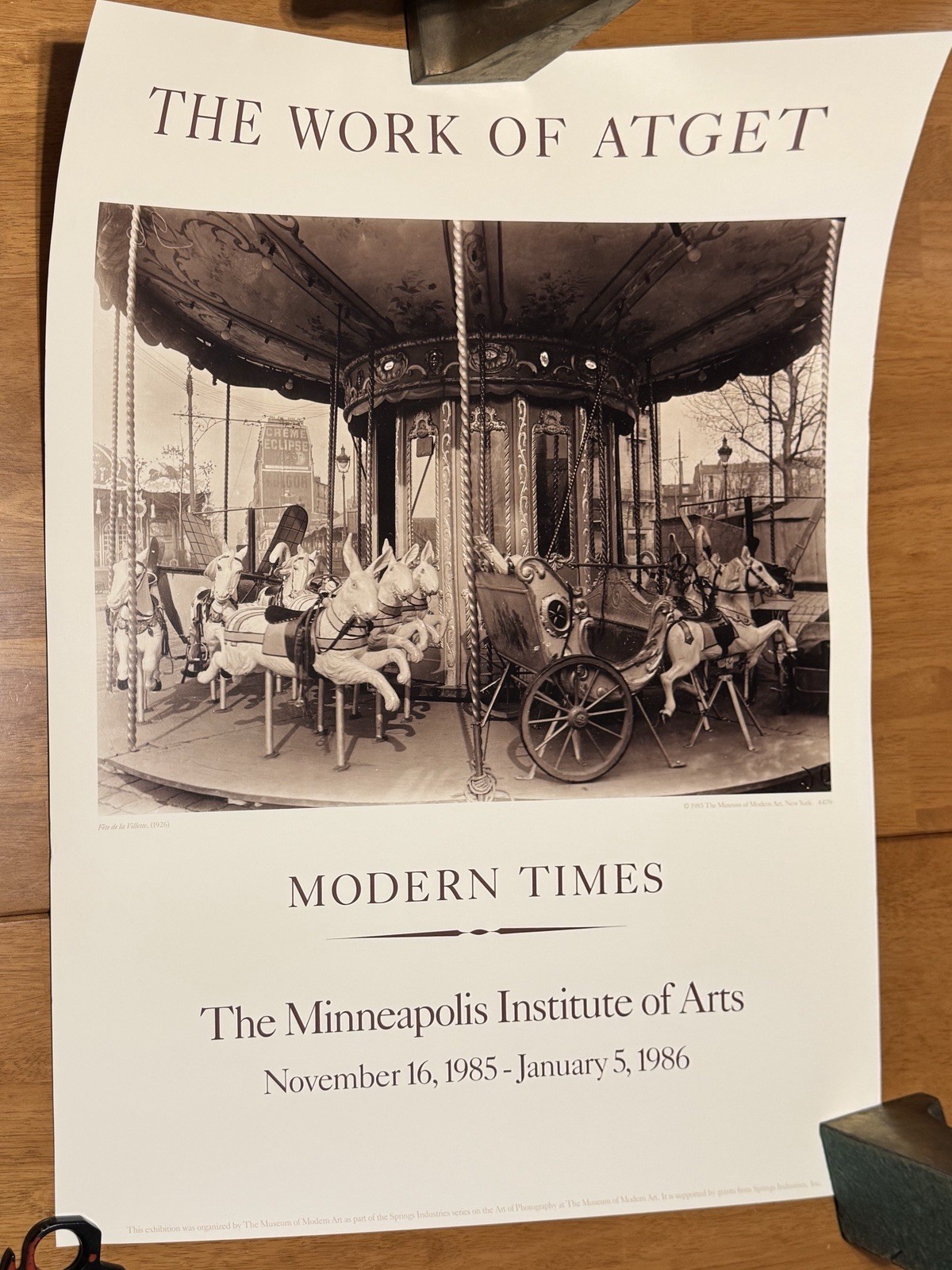 Vintage 1985 Eugene Atget Modern Times Poster Minneapolis Institute of Art Vintage 1985 Eugene Atget Modern Times Poster Minneapolis Institute of Art