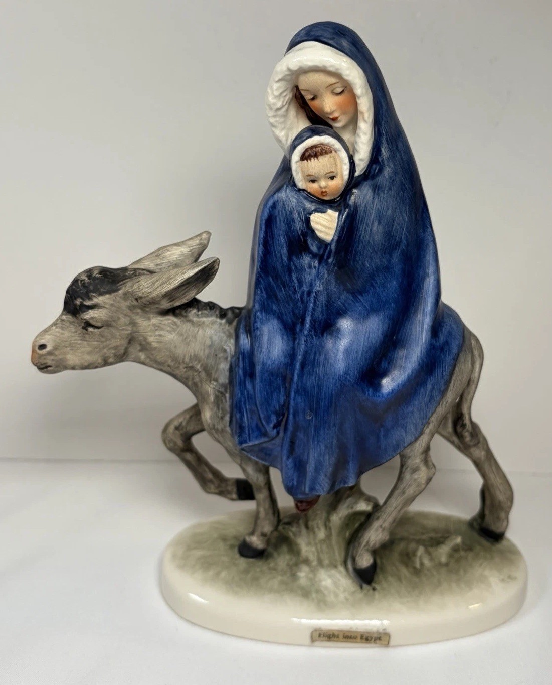 Vintage Nativity Hummel Goebel Flight Into Egypt Mary Baby Jesus Donkey Figurine Vintage Nativity Hummel Goebel Flight Into Egypt Mary Baby Jesus Donkey Figurine