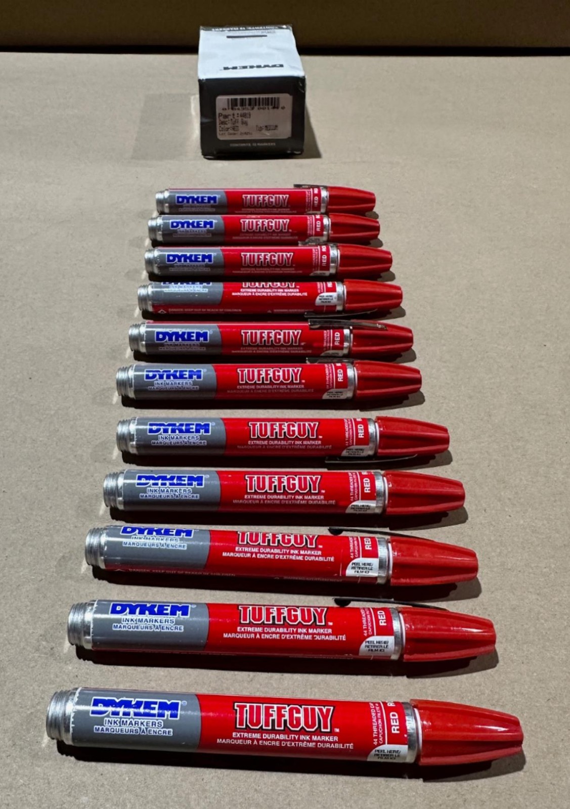 11x Pack DYKEM TUFF GUY 44819 Medium Tip Truly Permanent Ink Marker in Red