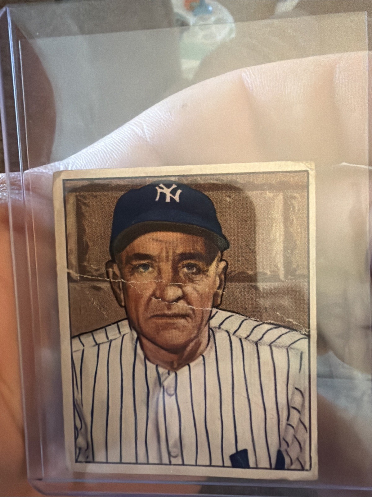 1950 CASEY STENGEL BOWMAN GUM BASEBALL CARD #217 NEW YORK YANKEES MANAGER L@@K