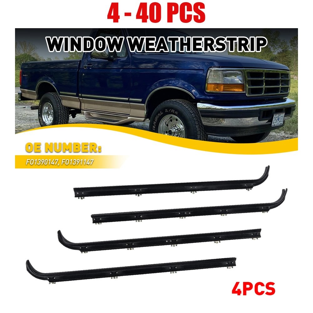 4-40X Weatherstrip Window Moulding Trim Belt Seal for 87-97 Ford F150 F250 F350