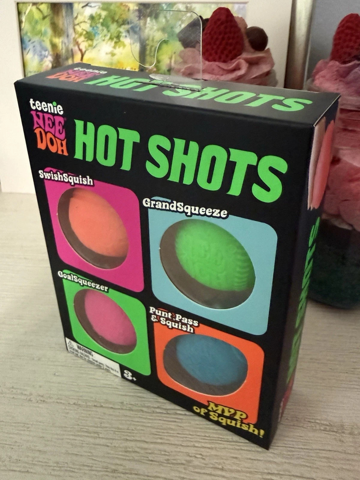 Nee doh Teenie Hot Shots 4-Pack Nee Doh Set of 4 - Swish Grand Goal Punt BALLS