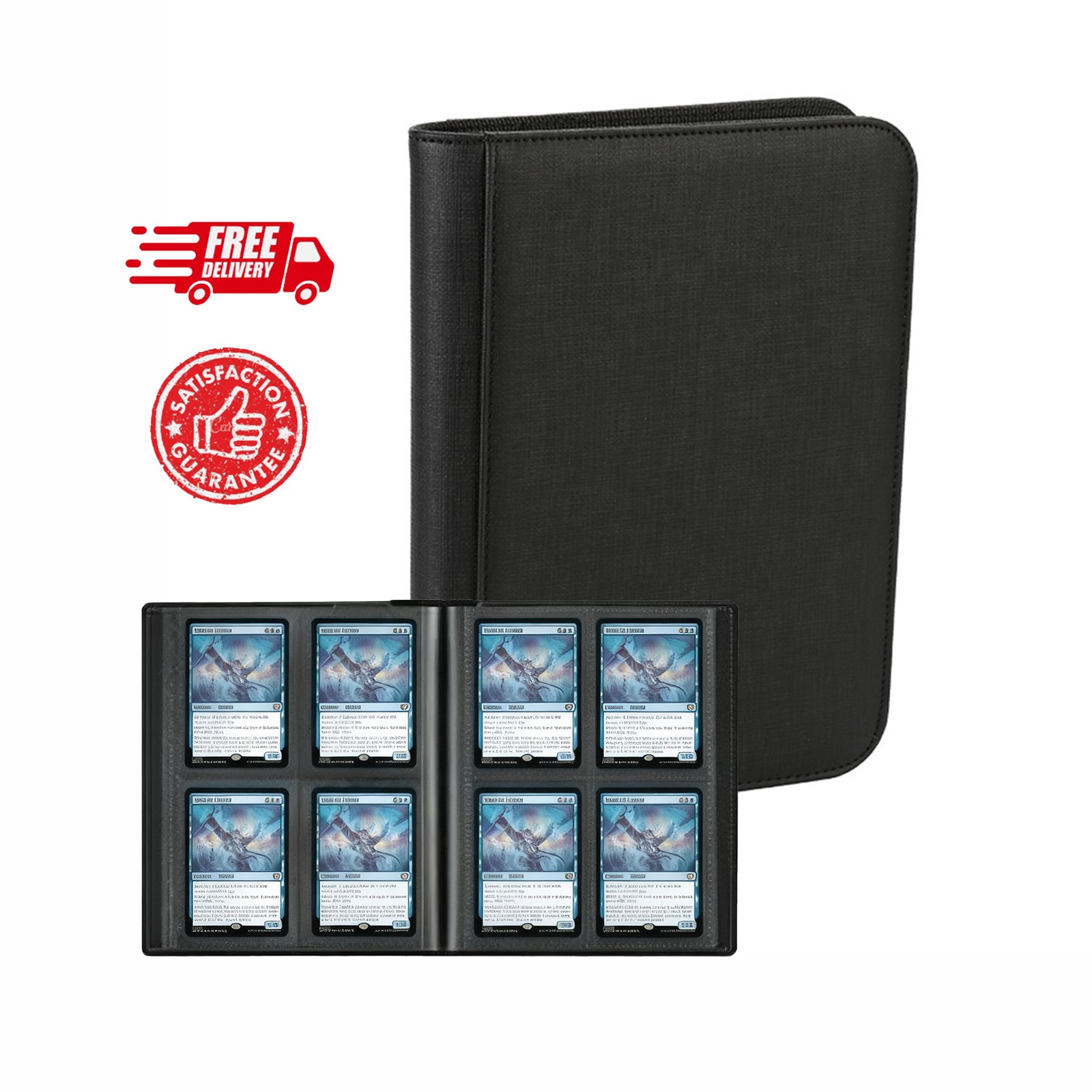 160 Card Pocket Binder with Zipper 4 Pocket Sport Trading Cards Album Folder