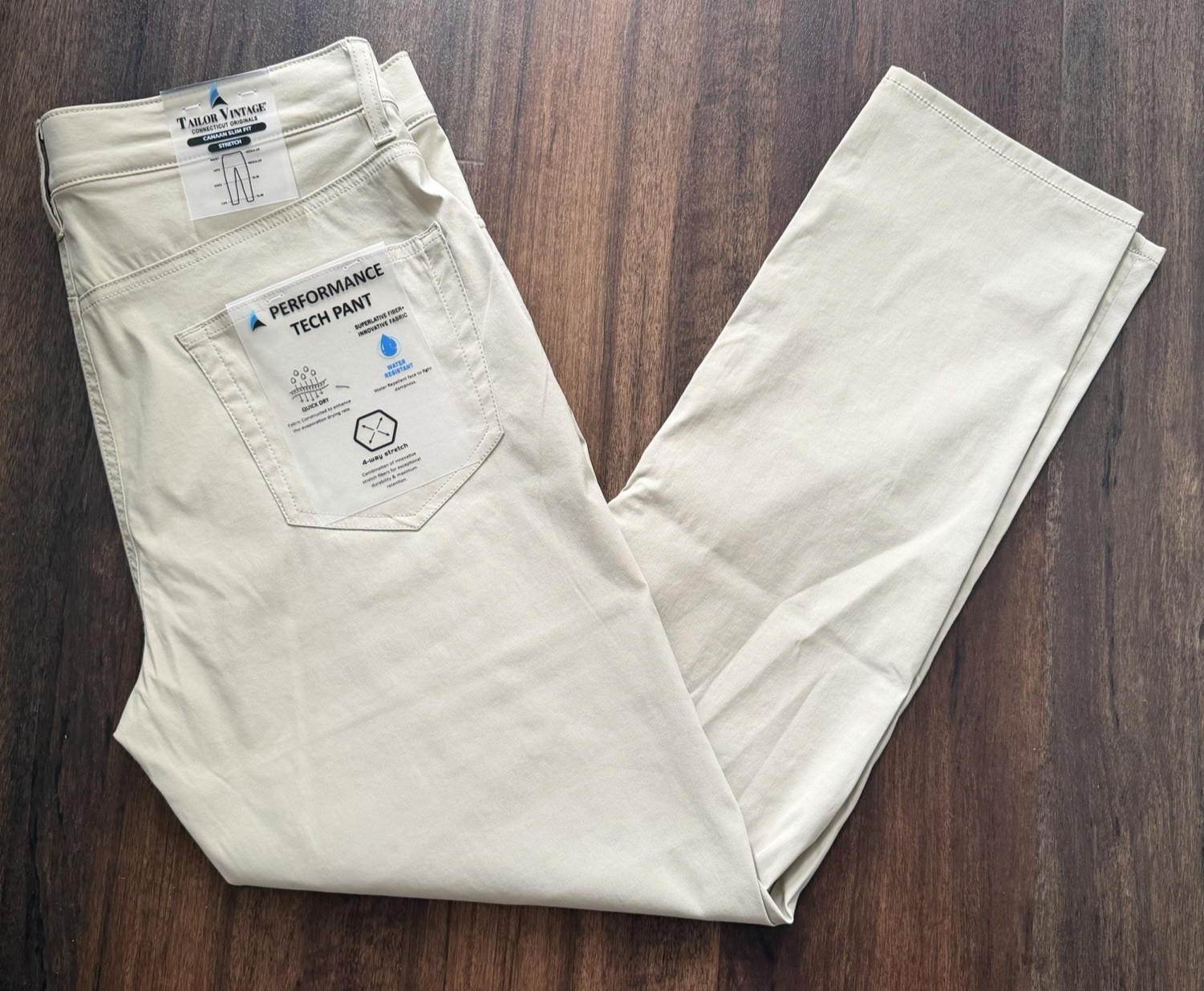 Tailor Vintage NWT Men\'s 30x30 Stone Nylon Pants Performance Canaan Slim Fit NEW Tailor Vintage NWT Men\'s 30x30 Stone Nylon Pants Performance Canaan Slim Fit NEW