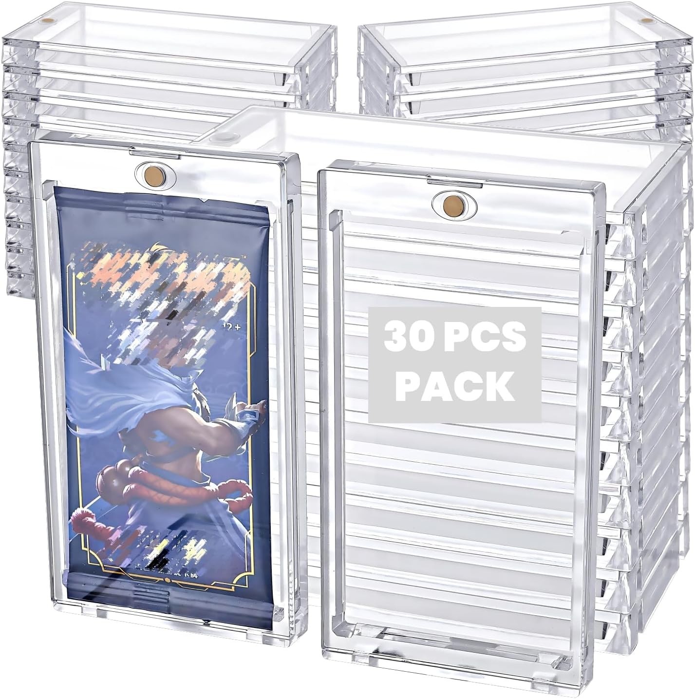 30 PCS Acrylic Booster Pack Protector Magnetic One Touch Case for Trading Card 30 PCS Acrylic Booster Pack Protector Magnetic One Touch Case for Trading Card