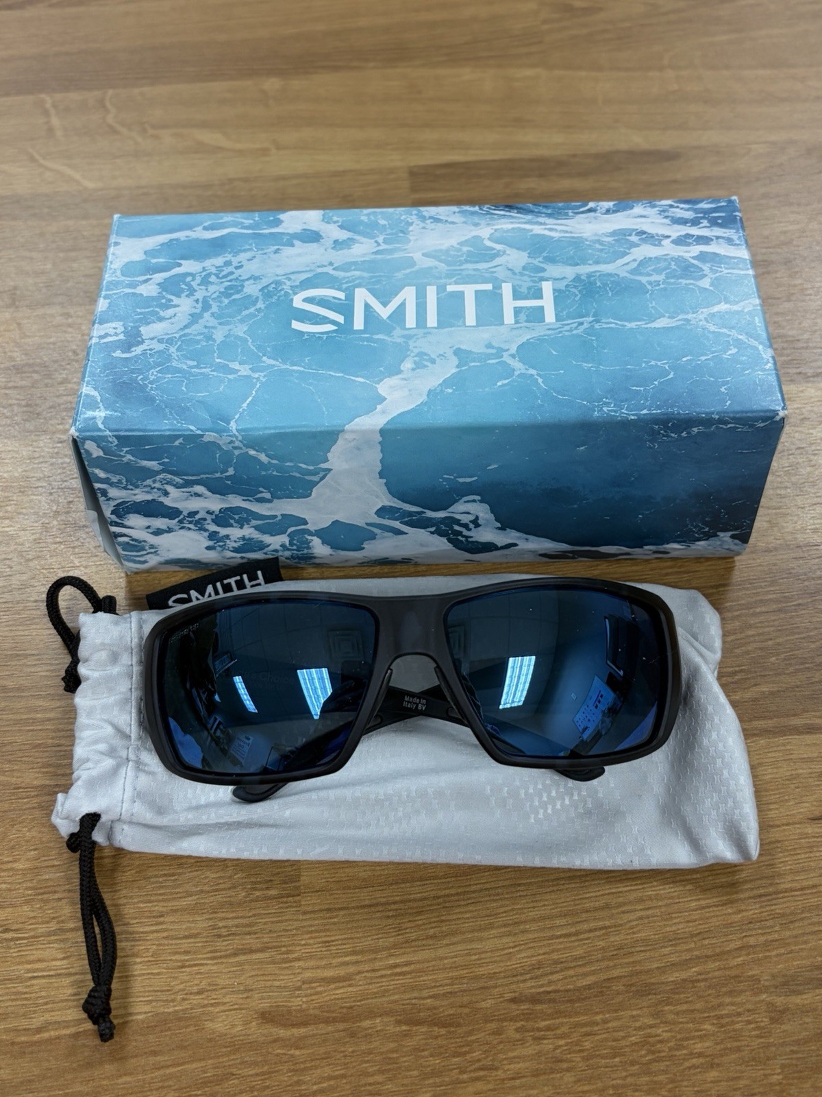 Smith Guide\'s Choice Matte Black Ice Tortoise ChromaPop Polarized Blue Lens NEW