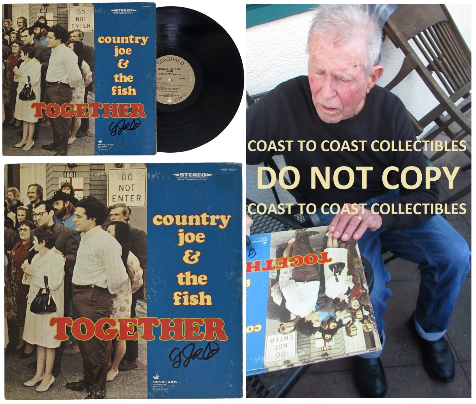 Country Joe McDonald Signed Together Album COA Proof Autographed Vinyl Record