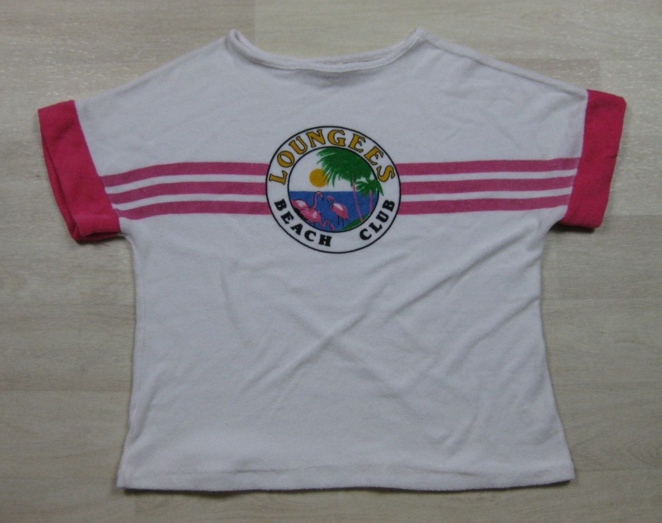 Vintage 70s Loungees Terrycloth Top T-Shirt Women\'s (M) Beach Club Surf Leisure