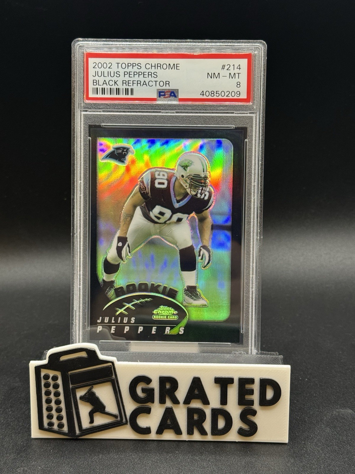 2002 Topps Chrome Julius Peppers Black /100 Rookie Psa 8 #214