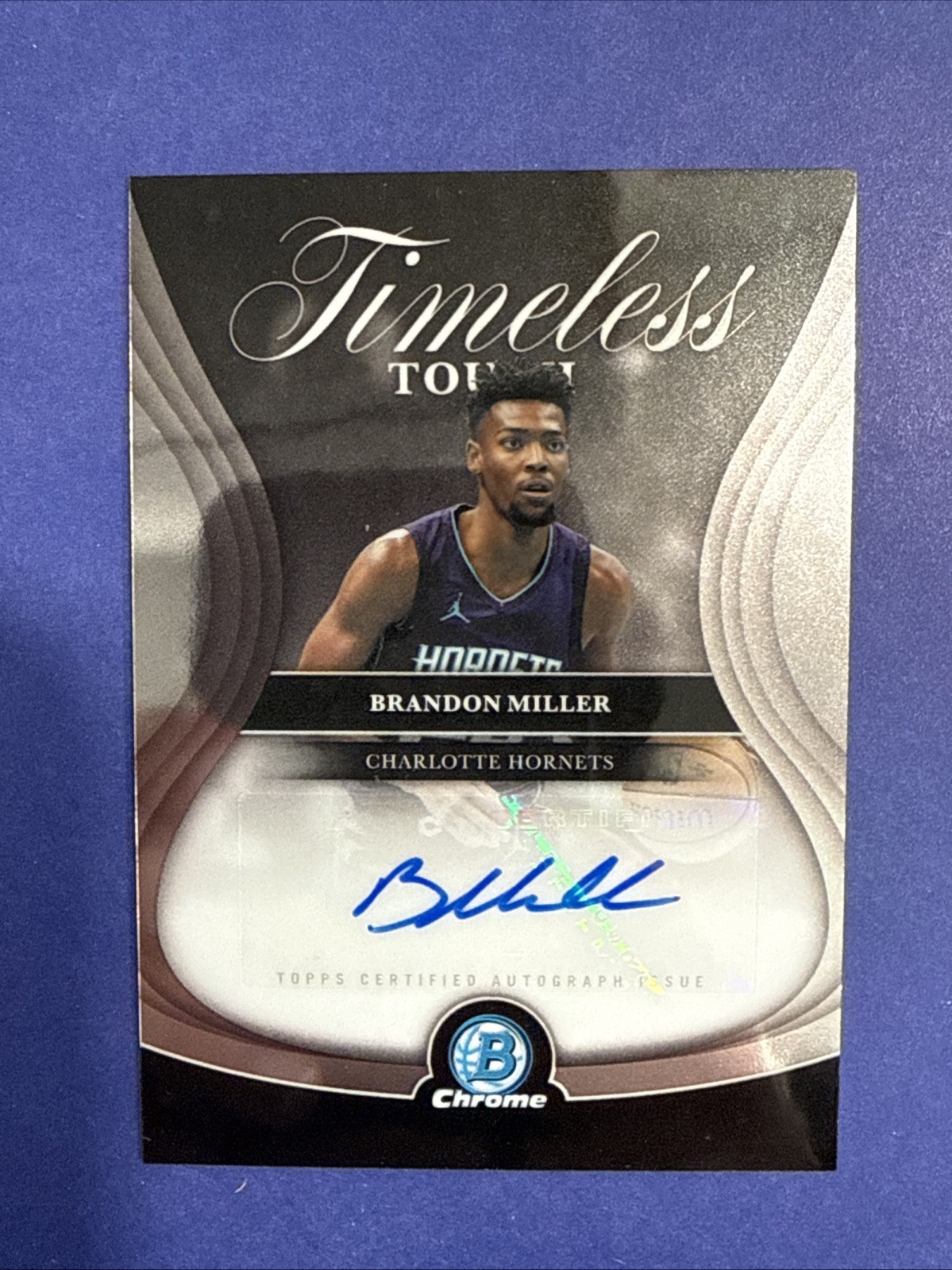 2025 Bowman Brandon Miller #TTA-BM Timeless Touch Signatures Chrome Auto Hornets 2025 Bowman Brandon Miller #TTA-BM Timeless Touch Signatures Chrome Auto Hornets