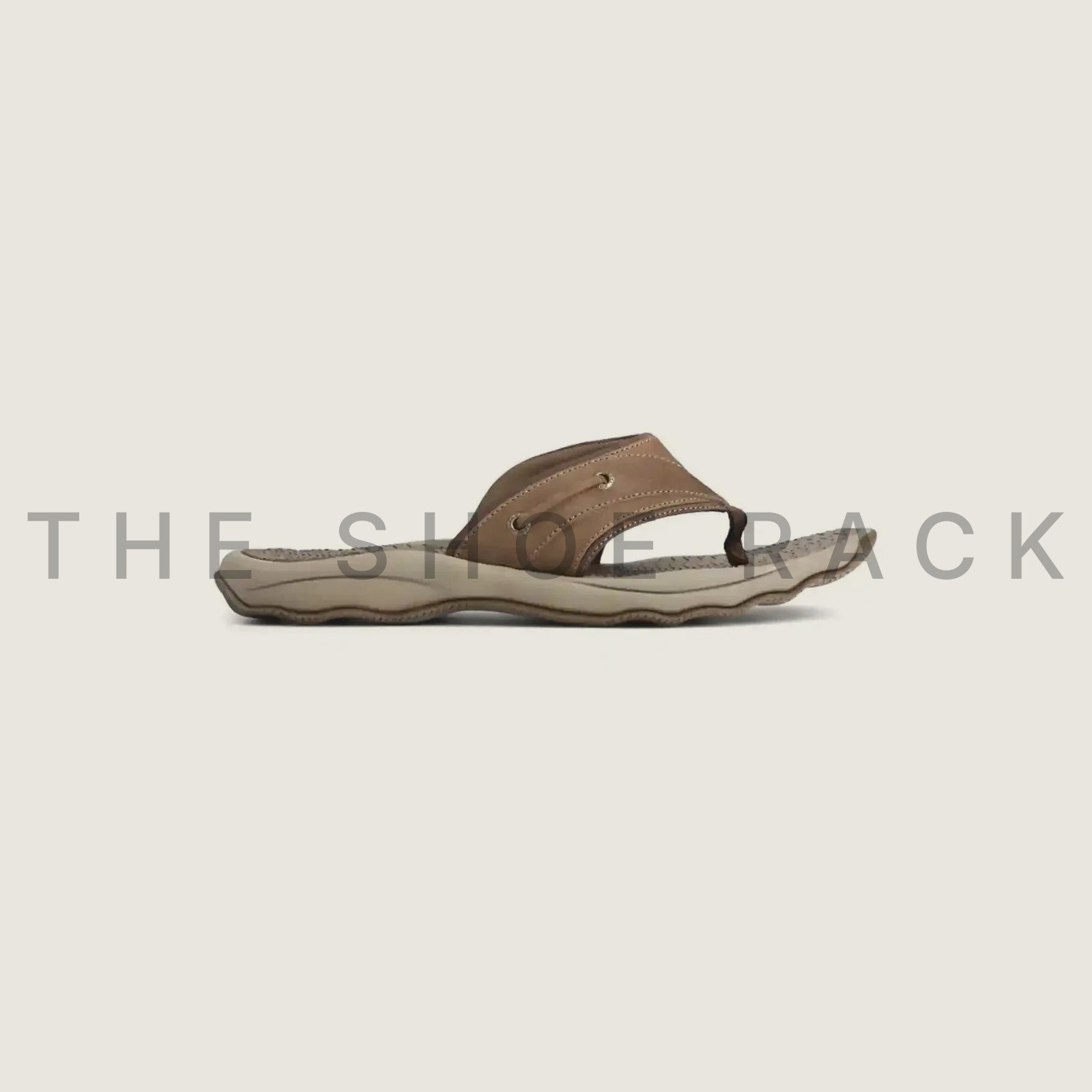 Sperry Outer Banks Thong Men\'s Flip Flops Brown STS17566 New with Box