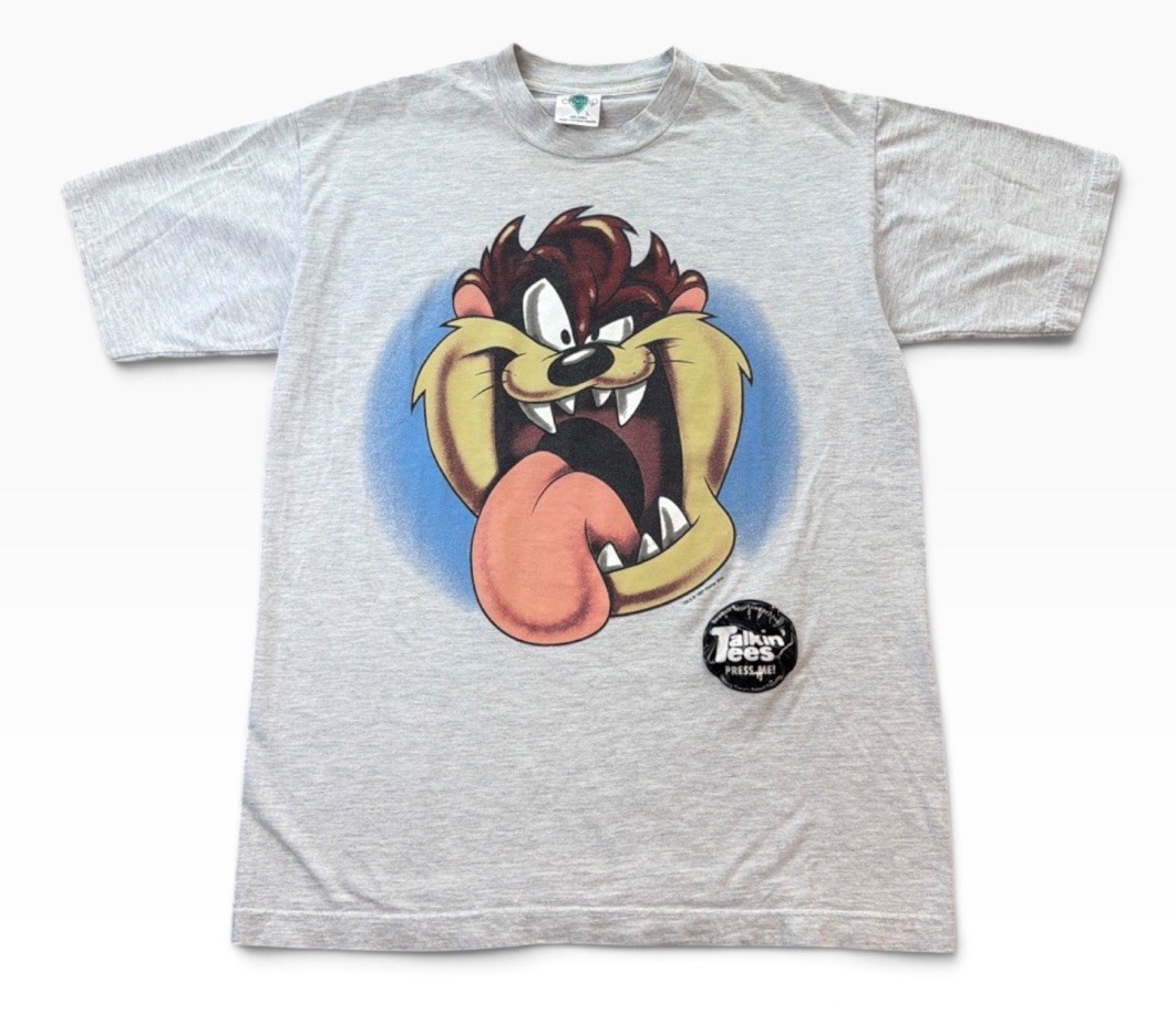 Vintage Tasmanian Devil Looney Tunes T-Shirt Large Gray