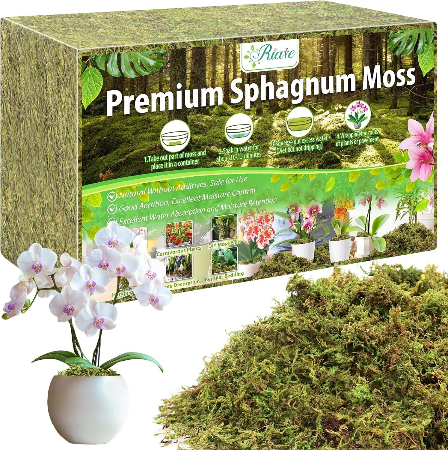 4.4LBS Premium Sphagnum Moss for Plants- 80QT Natural Dried Plant Moss for Po... 4.4LBS Premium Sphagnum Moss for Plants- 80QT Natural Dried Plant Moss for Po...