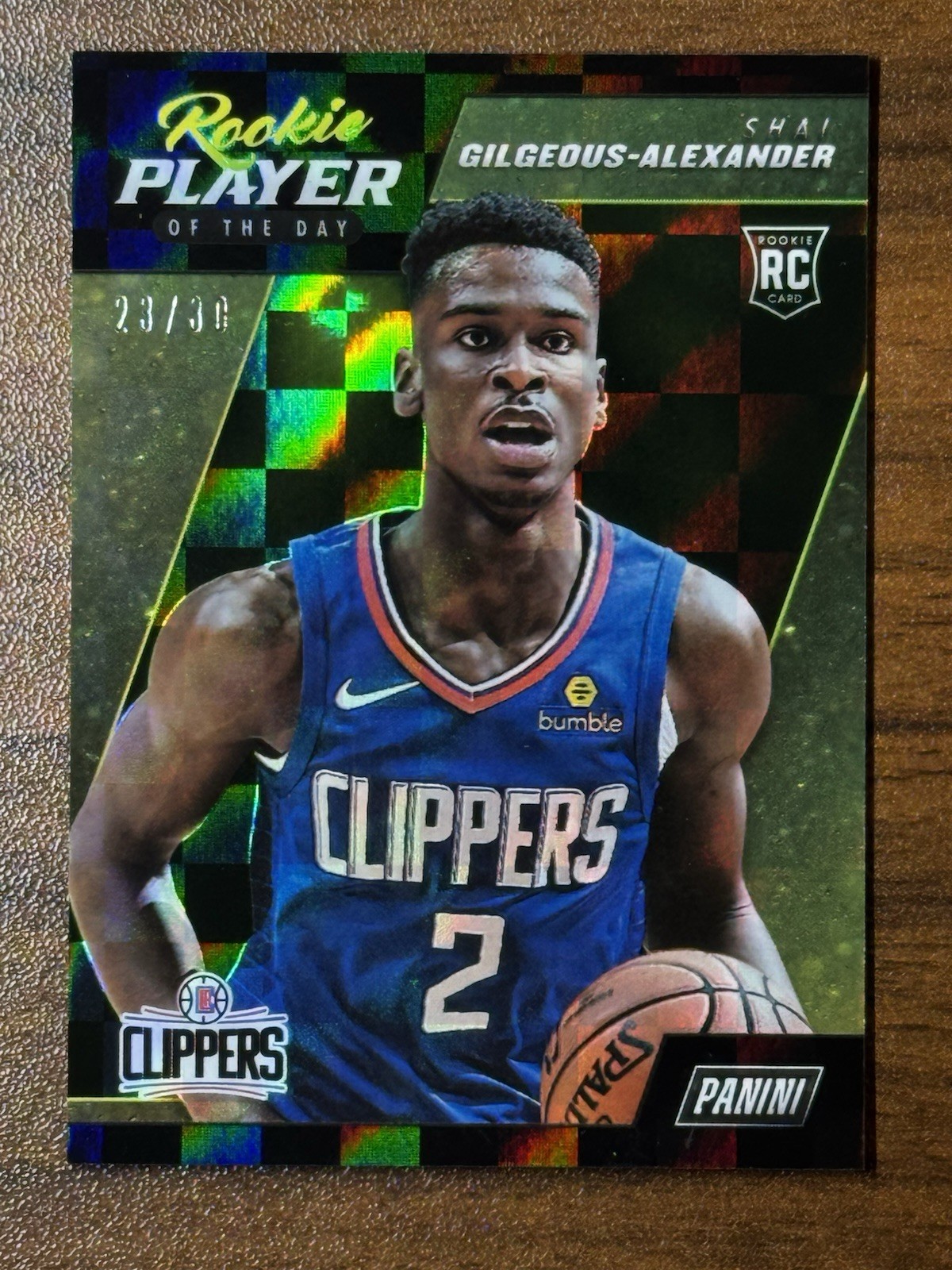 2018 Panini Player Of The Day Shai Gilgeous Alexander Checkerboard RC /30 #R8 2018 Panini Player Of The Day Shai Gilgeous Alexander Checkerboard RC /30 #R8