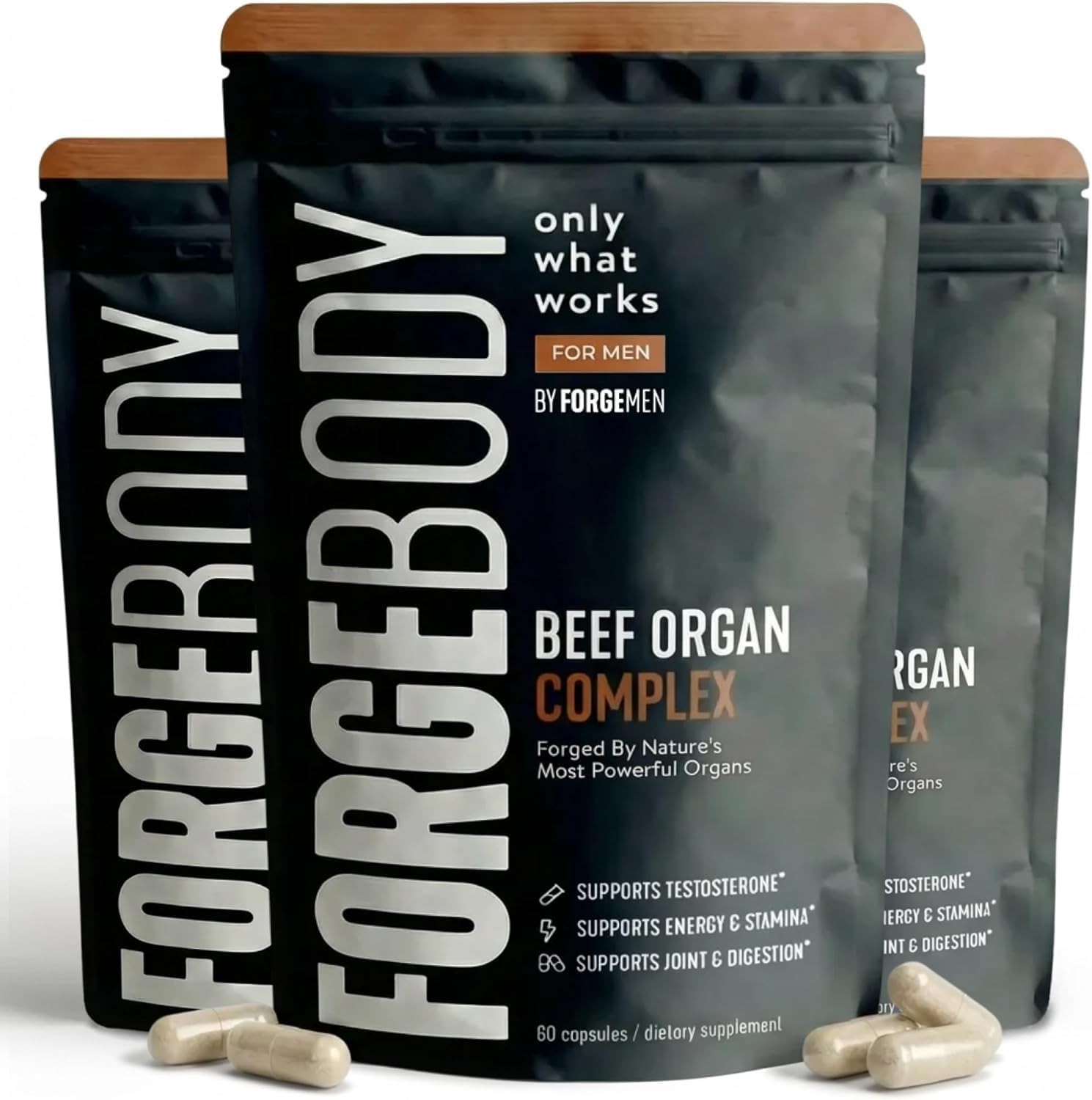 FORGEBODY Beef Organ Complex 60 Capsules – Grass Fed Beef Organ Supplement