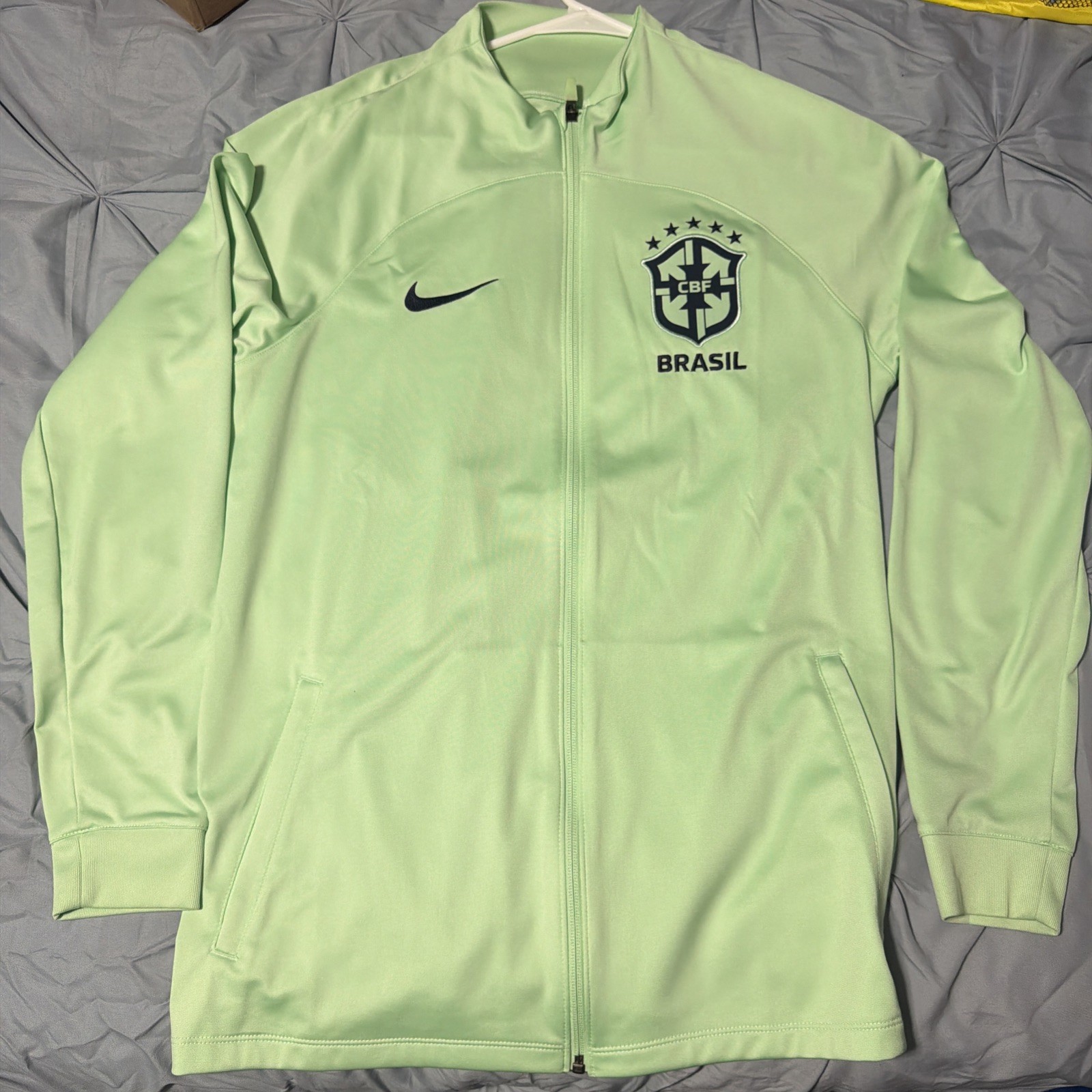 Nike Brazil National Team Jacket Men\'s Small Mint Green Soccer Dri-FIT Full Zip