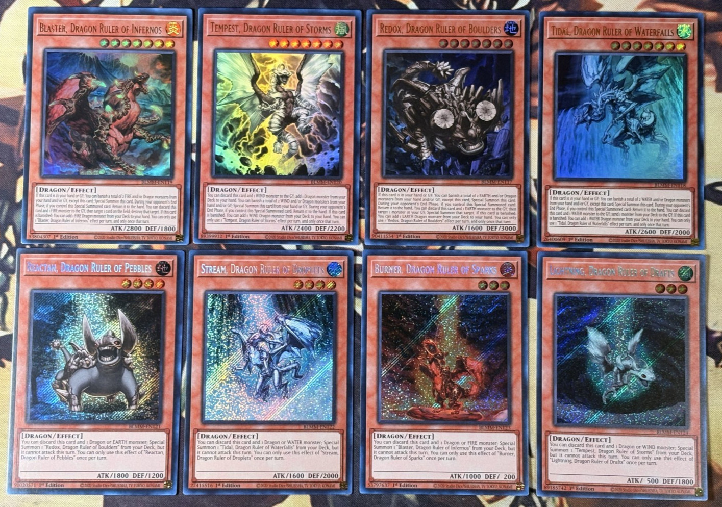 Yugioh: The Dragon Rulers 1st & 2nd Gen 8 Card Set Ultra / Secret Rare NM