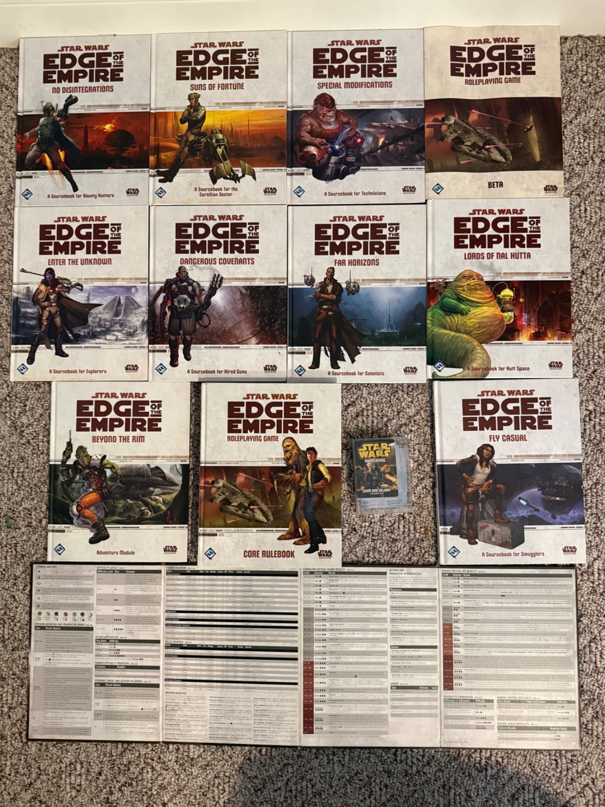 RARE OOP (Near) Complete Collection of FFG Star Wars RPG Books & Accessories