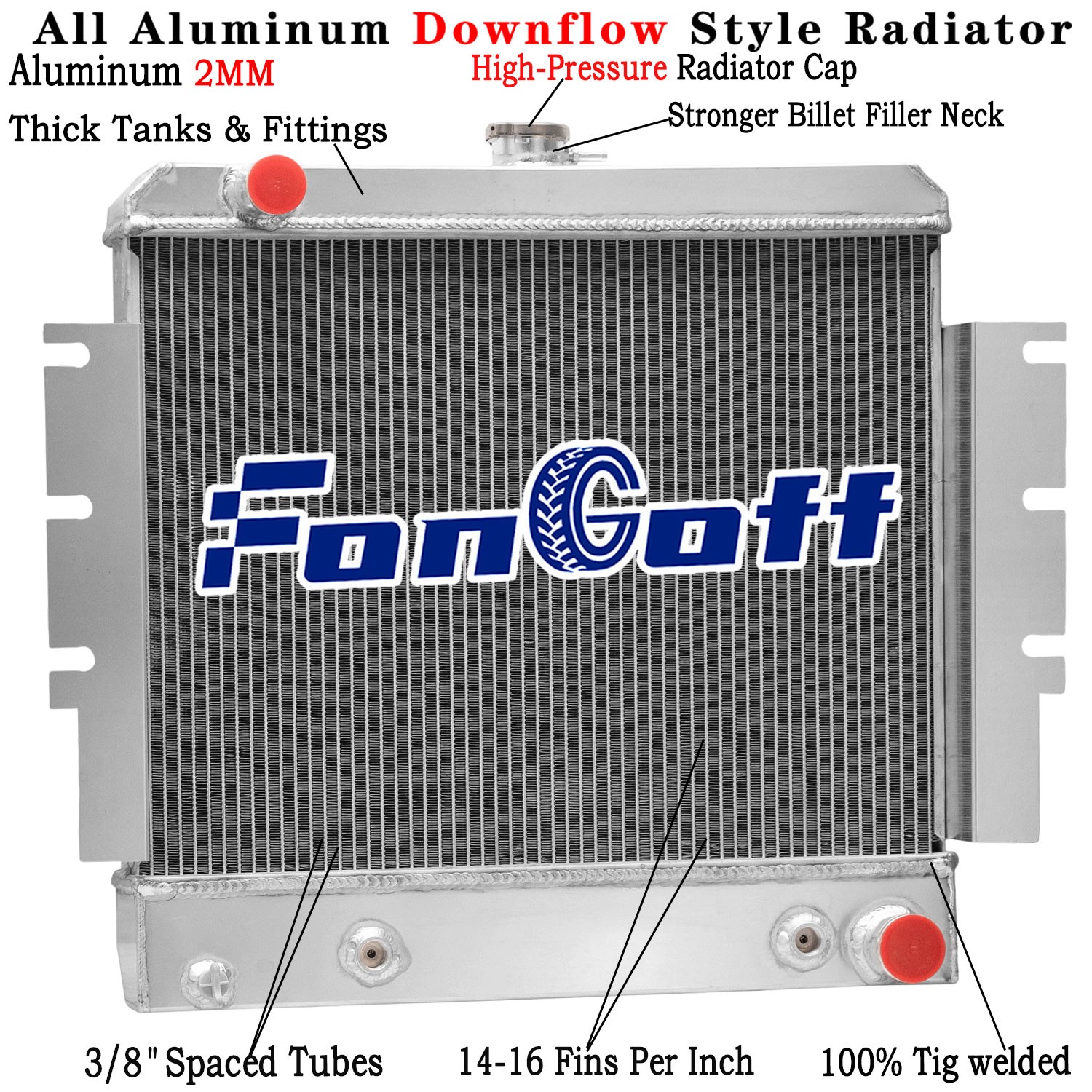 1457900 1387270 4 Row Aluminum Radiator fits Hyster Forklift Models 1310573