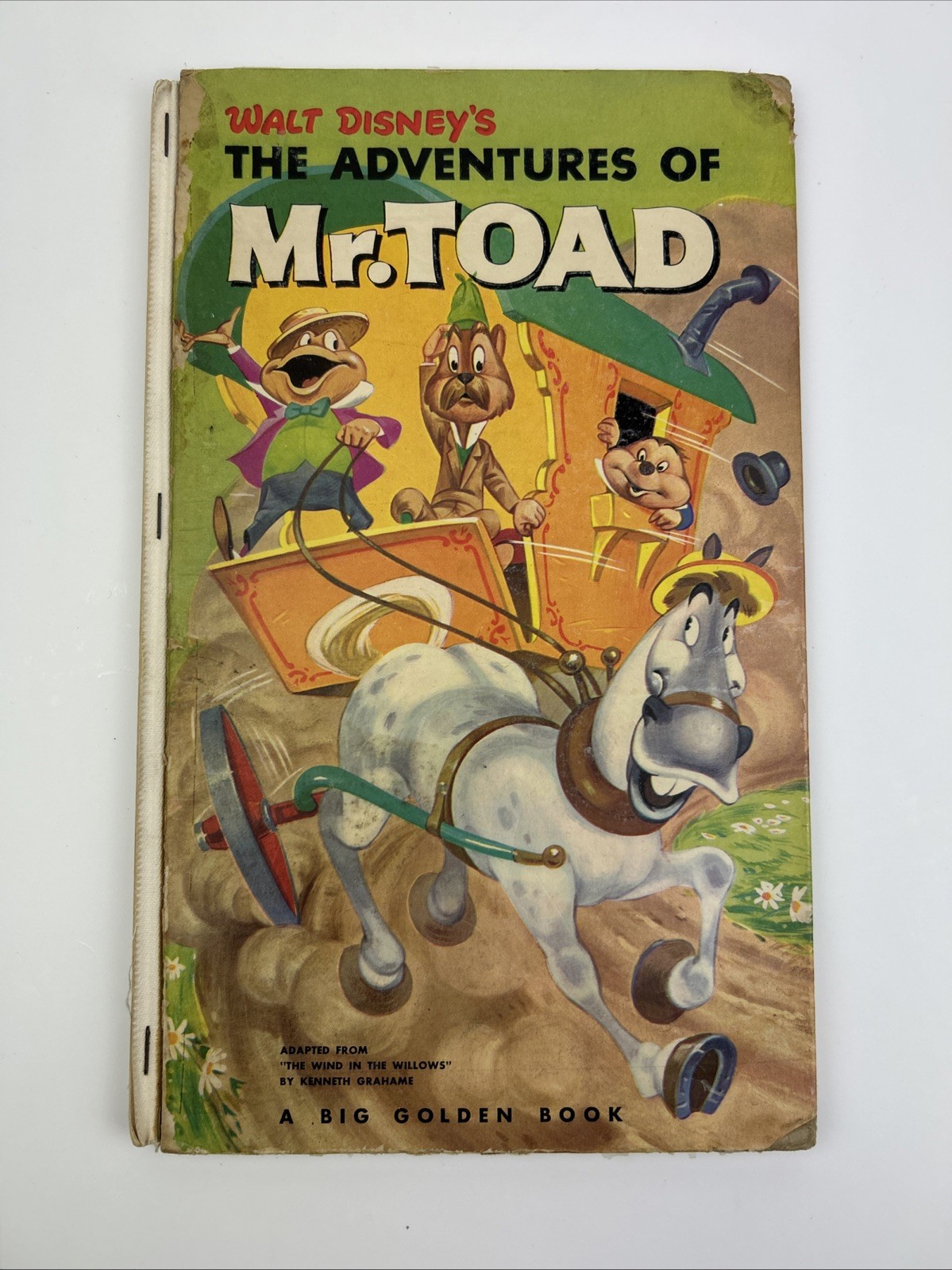 Vintage 1949 Walt Disney Adventures of Mr Toad Big Golden Book Hardcover Disney