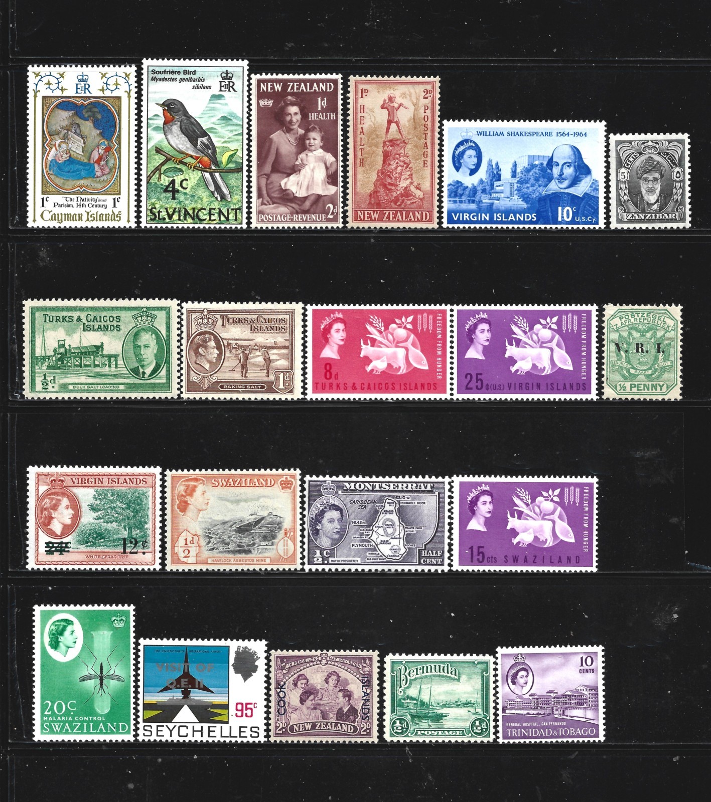British Colonies, Lot of 20 Different Stamps, MH