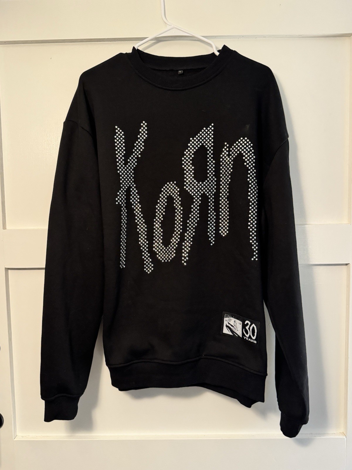 KORN 30th Anniversary Rhinestone Pullover Crewneck Sweatshirt Size Large KORN 30th Anniversary Rhinestone Pullover Crewneck Sweatshirt Size Large