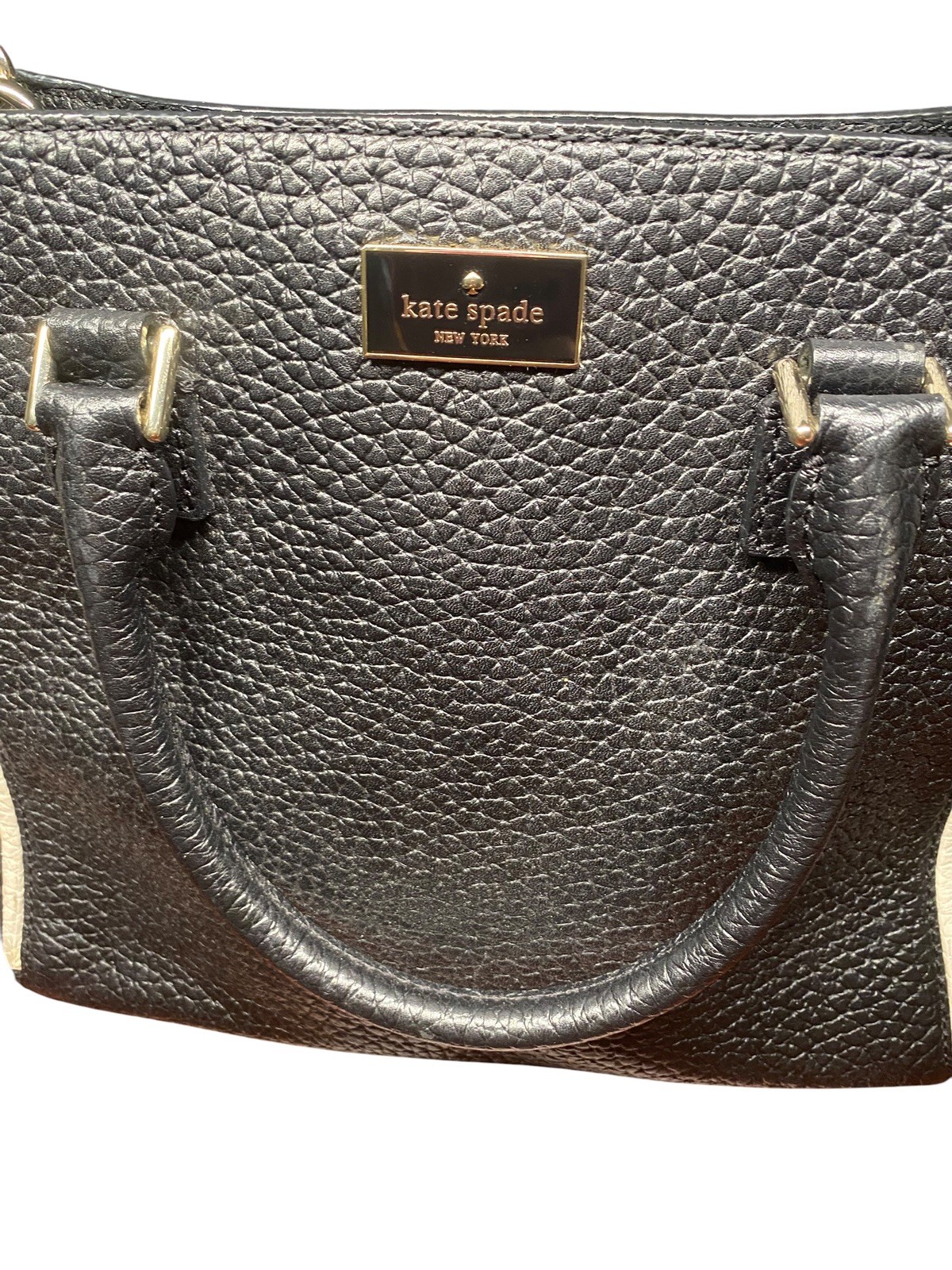 NWOT $378 Kate Spade Marga Prospect Place Pebble Leather Satchel Tote black 