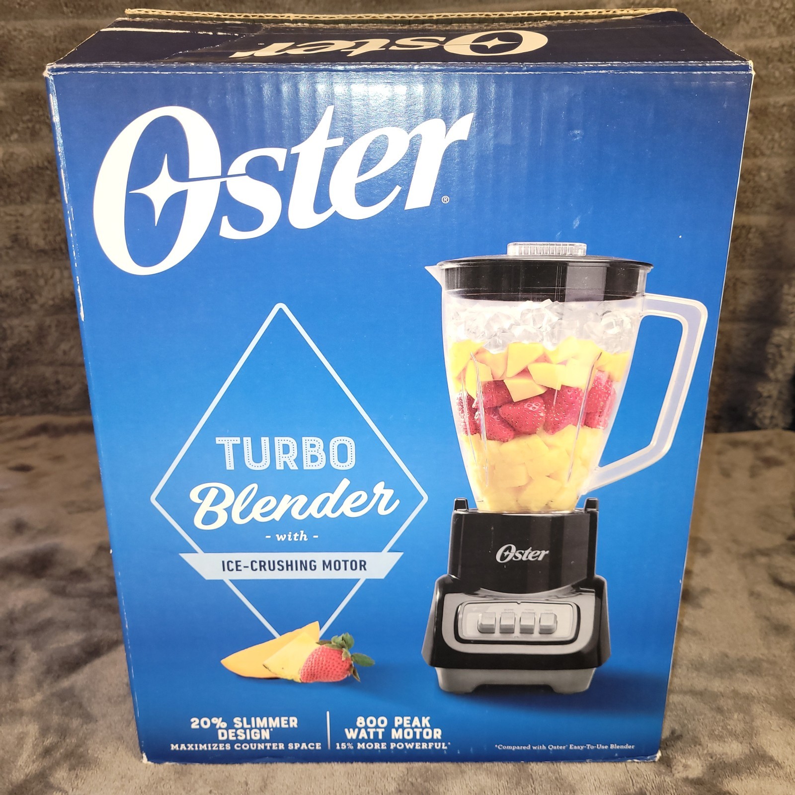 Oster Turbo Blender 800W Ice Crushing Motor 6-Cup Jar 9-Function New - Open Box