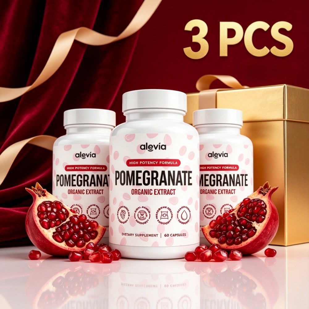 3PACK-Alevia Pomegranate Capsules 180ct Organic Extract Antioxidant US HOT🔥🔥🔥