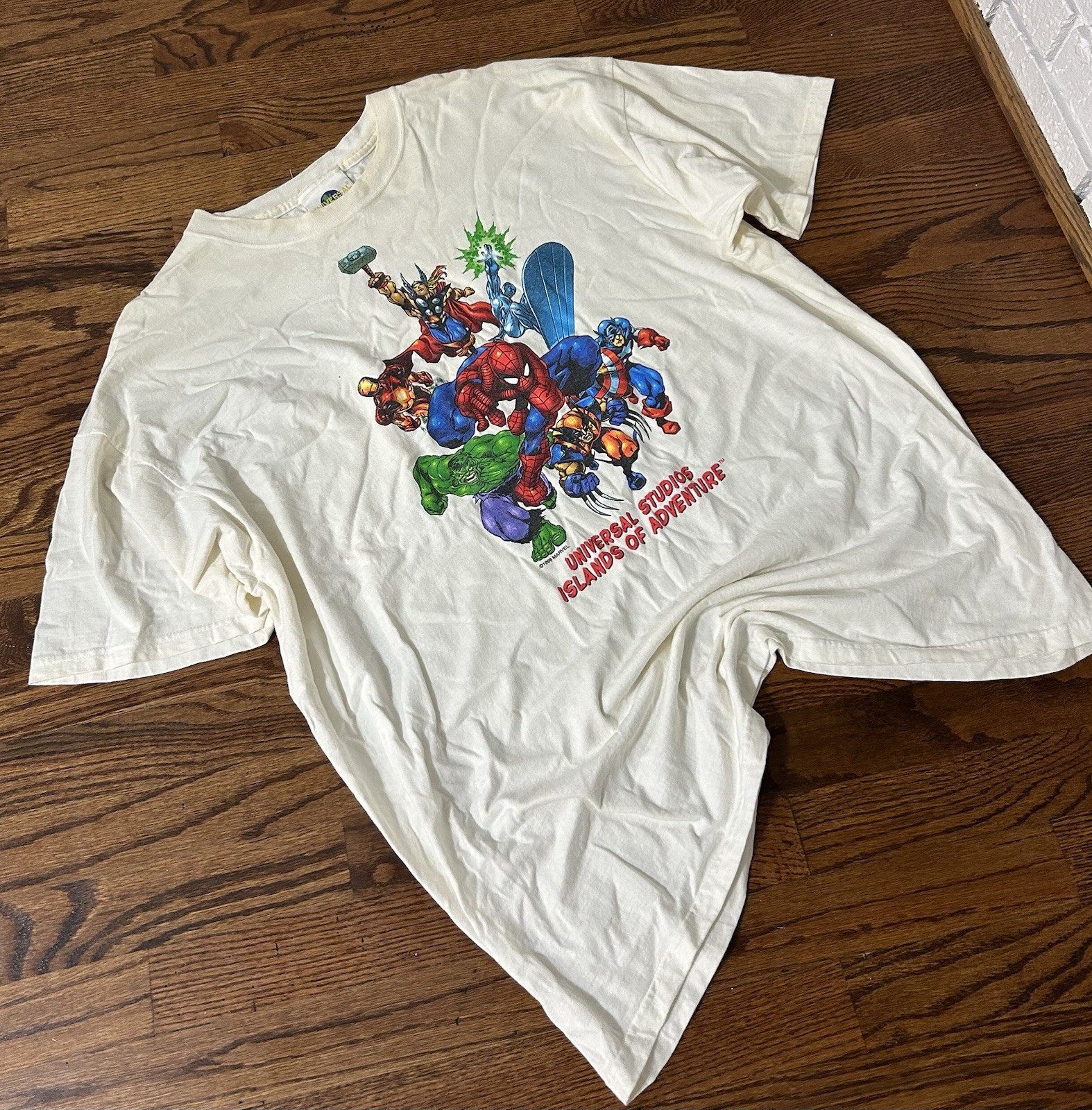 Vintage 1998 MARVEL Universal Studios T-shirt RARE Avengers Spider-Man Sz XXL