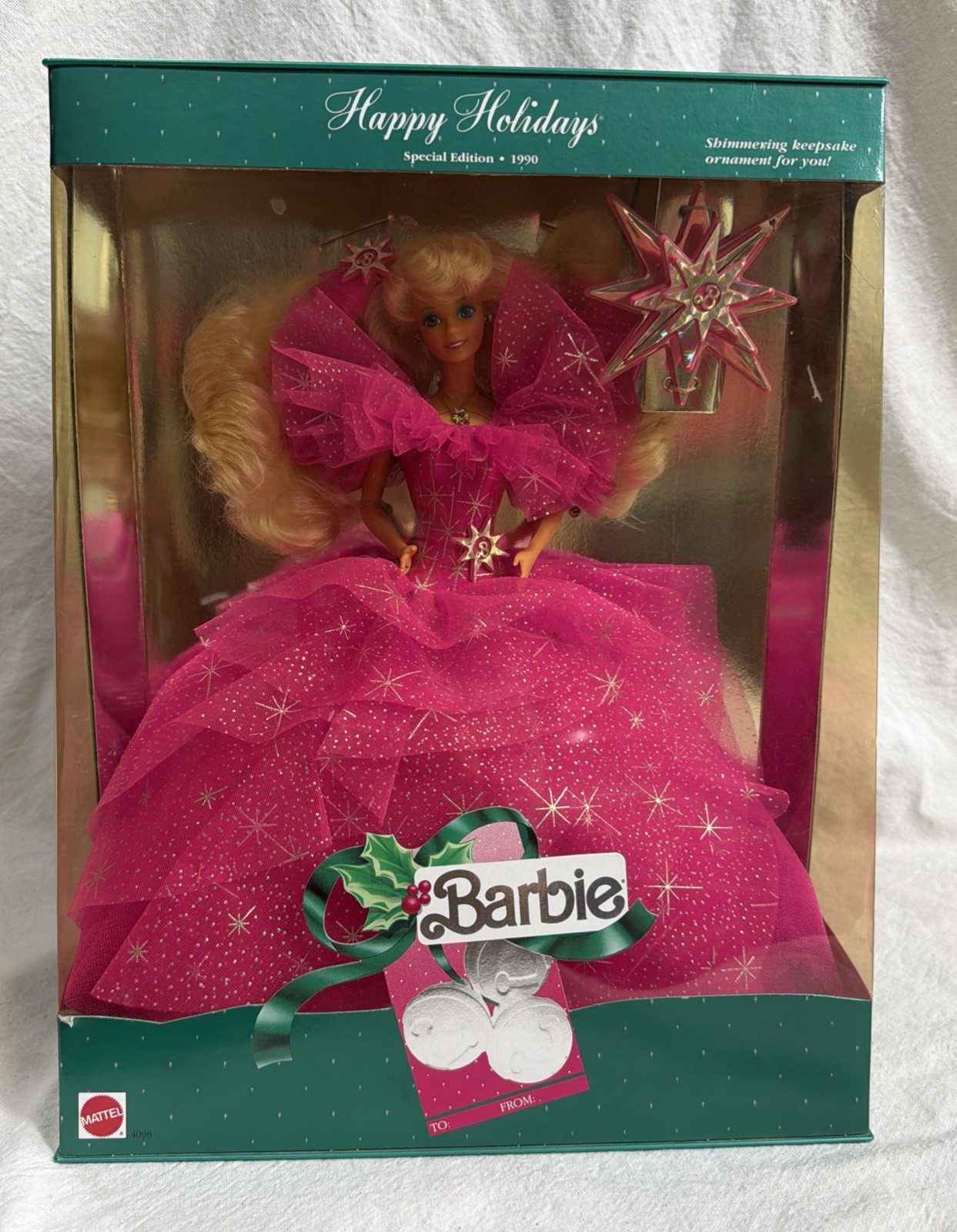 Vintage Happy Holidays 1990 Special Edition Barbie Mattel #4098 New In Box