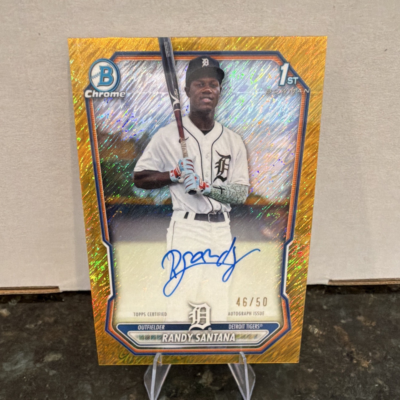 2026 Bowman Chrome Randy Santana 1st Bowman Auto RC Gold Shimmer /50 CPA-RS