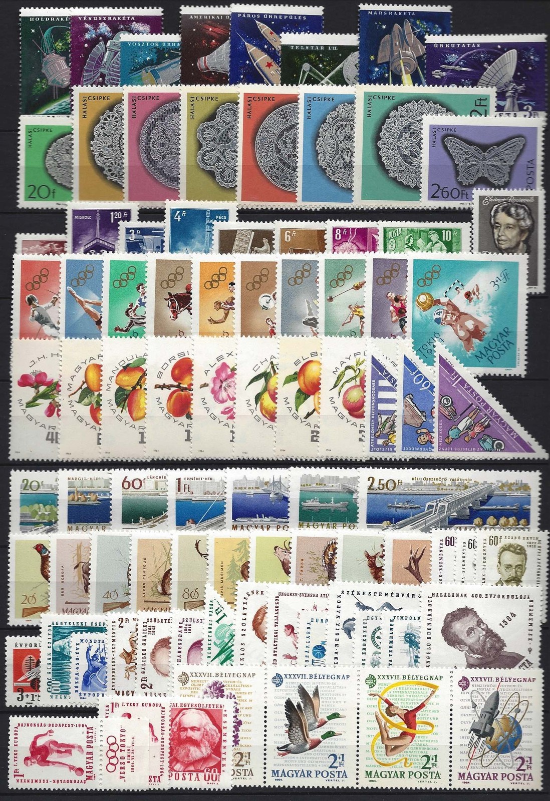 HUNGARY - 1964.Full Year set with Blocks 106 EUR 