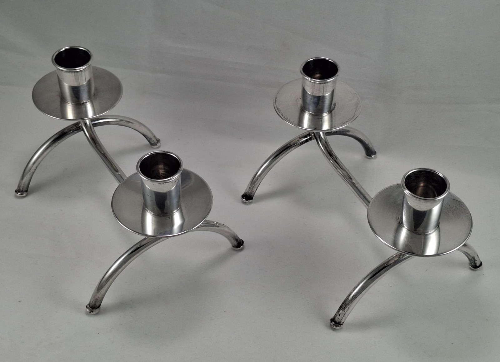 Sterling Silver Candlesticks - Candelabra - Fisher - Mid-Century Modern 
