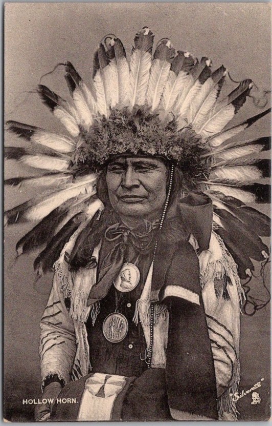 c1910s TUCK'S INDIAN CHIEFS Series II Silverette Postcard 