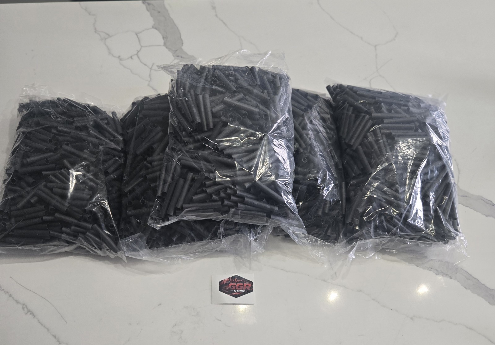 2,500 Pieces 2 Inch Black, 1/4 Inch Diameter 2:1 Heat Shrink
