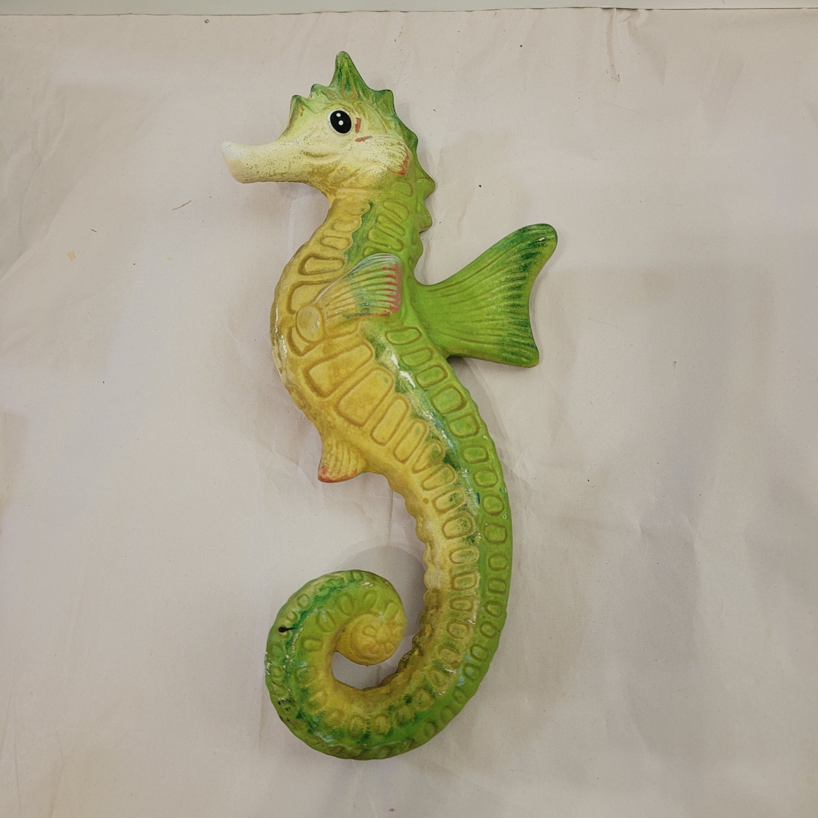 Vintage Seahorse Ceramic (Chalkware?) Wall Decor 11.25