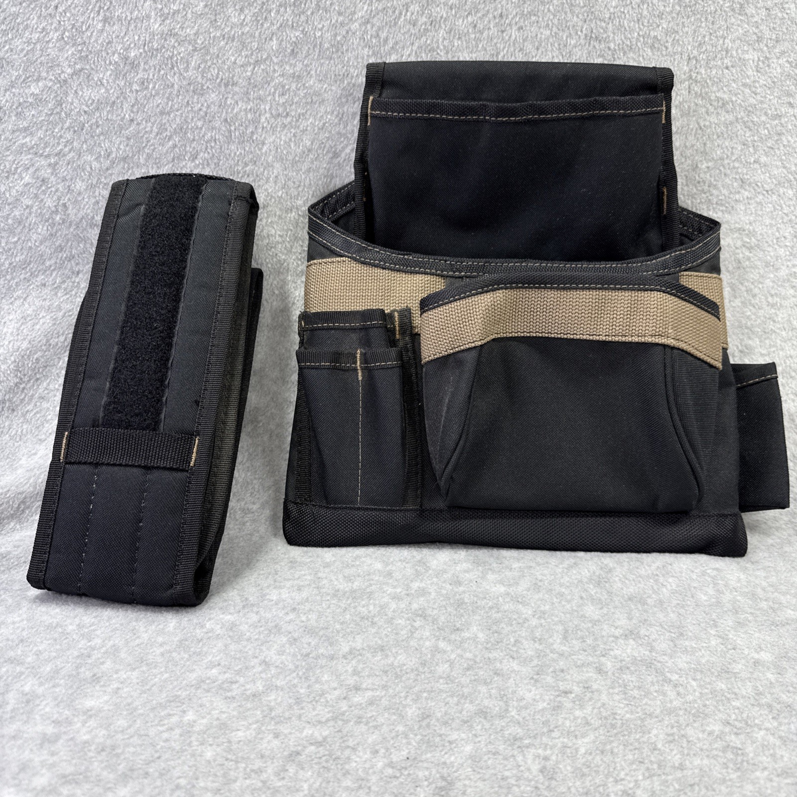 CLC 1604 2 Pc. Black Tool Belt Carpenters Apron 12x13\