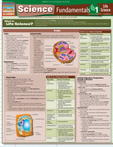 Science Fundamentals 1 Cells-Plants-Animals (Quickstudy: Academic) - GOOD Science Fundamentals 1 Cells-Plants-Animals (Quickstudy: Academic) - GOOD