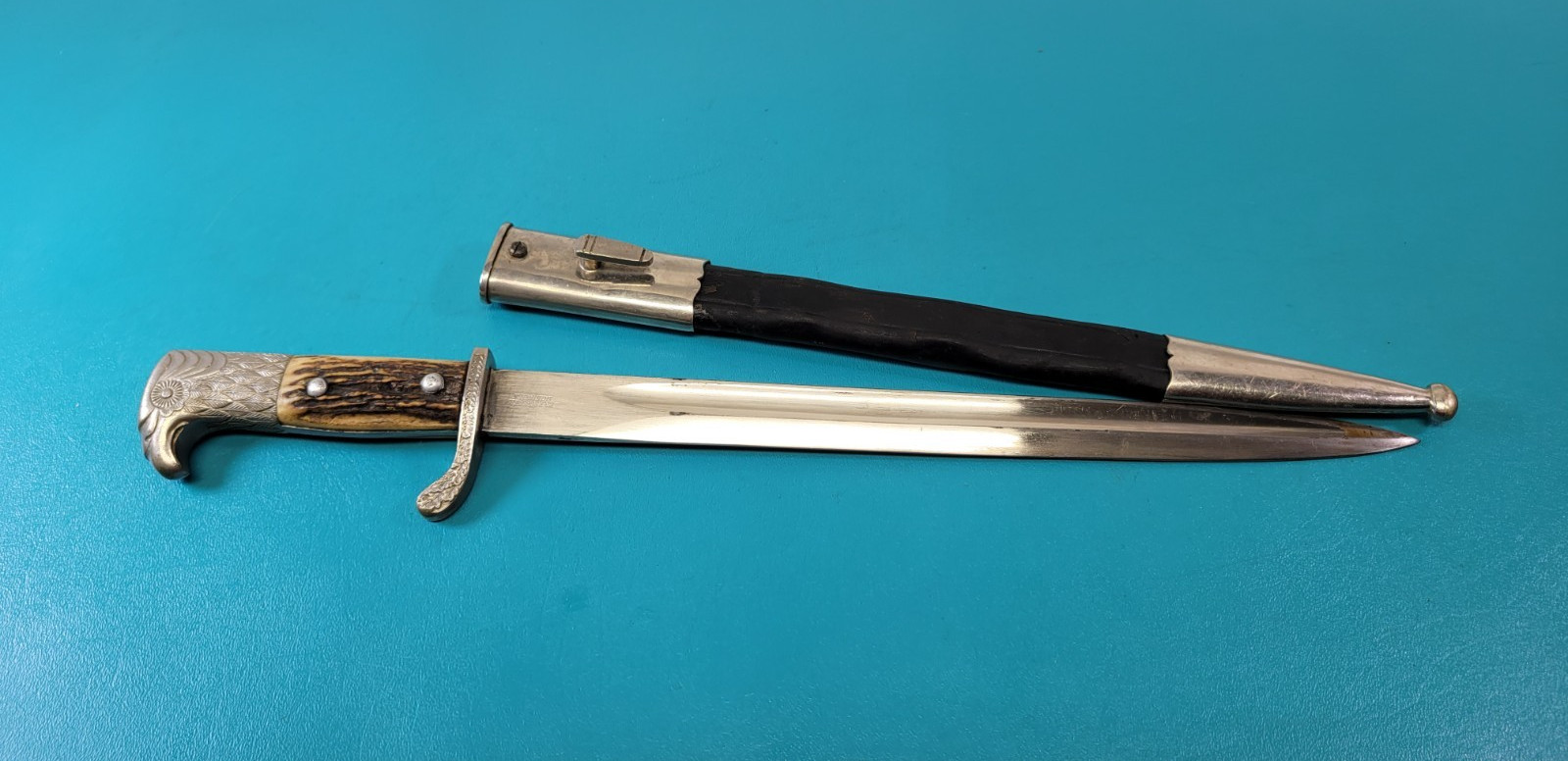 WWI Engraved German Weimar Police Dress Bayonet Sword Horster Unit Marked TR1730