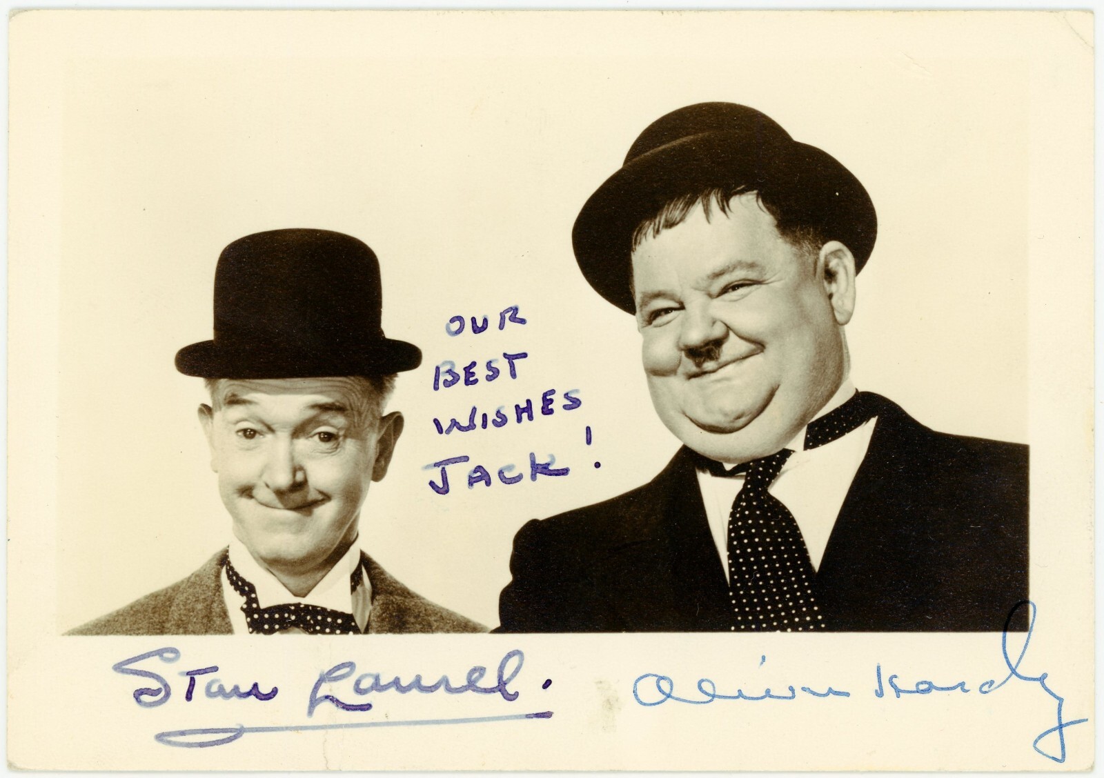 Oliver Hardy & Stan Laurel ~ Signed Autographed Vintage Photograph ~ JSA LOA Oliver Hardy & Stan Laurel ~ Signed Autographed Vintage Photograph ~ JSA LOA
